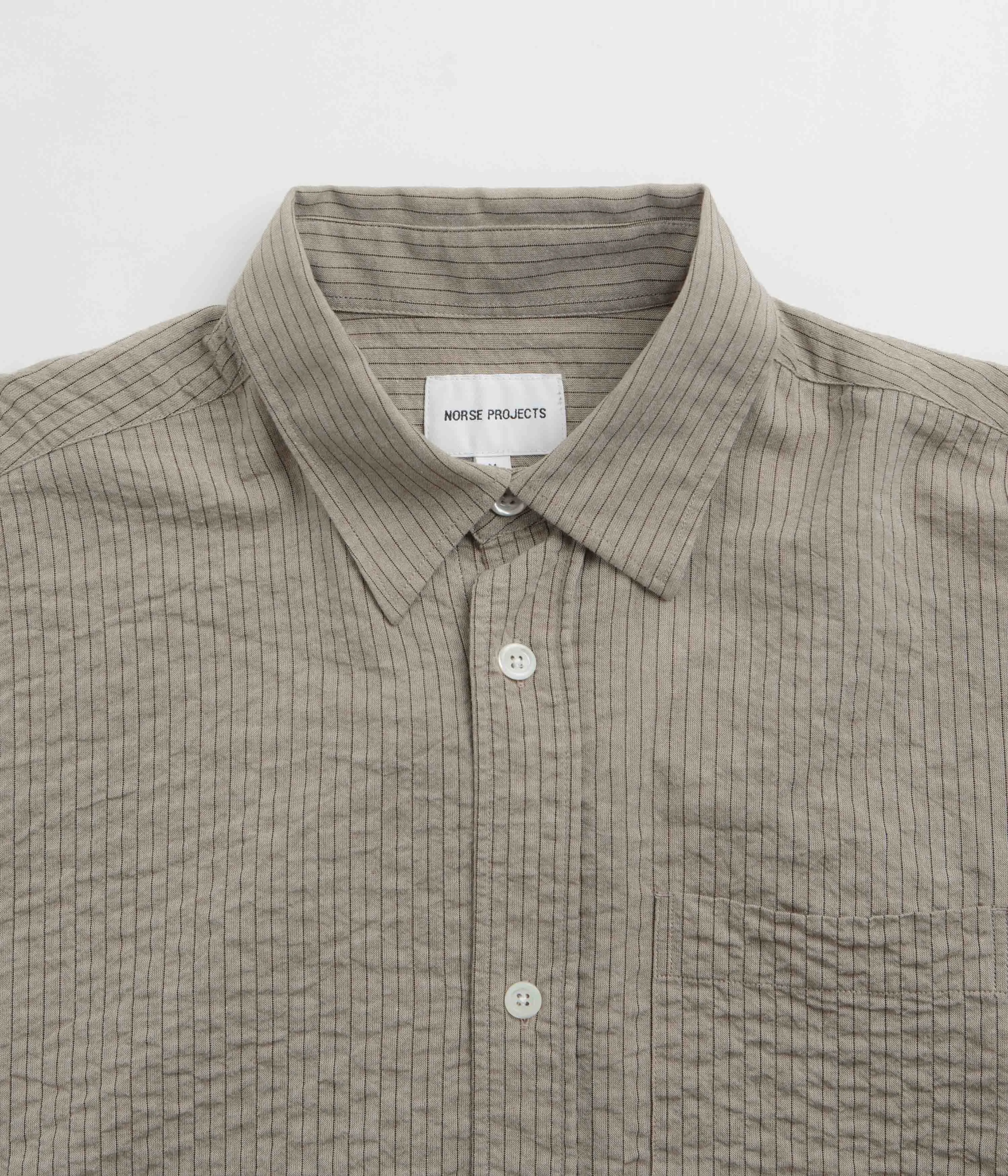 Sustainable production Norse Projects Ole Oversized Striped Shirt - Clay
