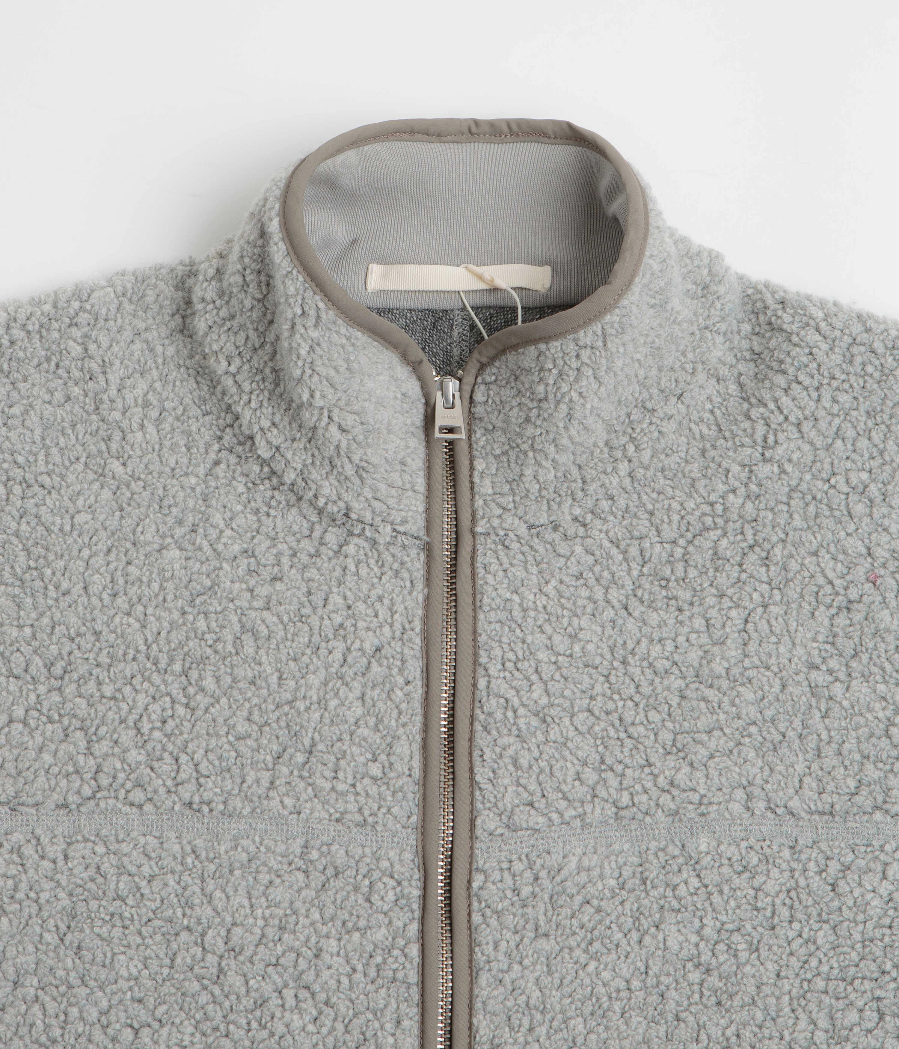 Multi Purpose Layer ErgonomicFit Norse Projects Bjorn Sherpa Wool Fleece Jacket - Grey Melange