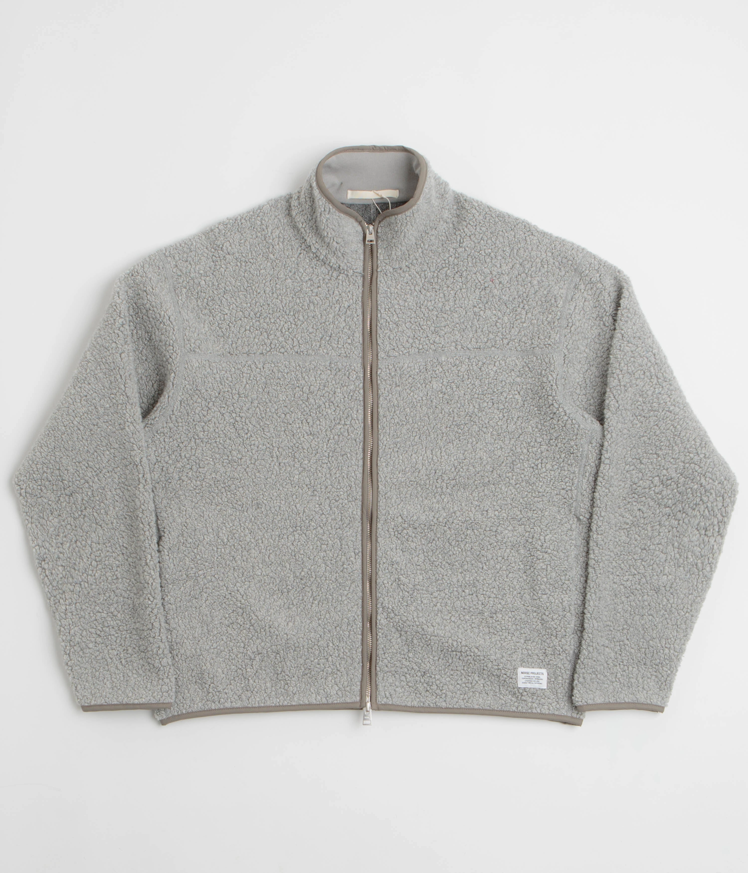 Norse Projects Bjorn Sherpa Wool Fleece Jacket - Grey Melange Ultra Light Packable