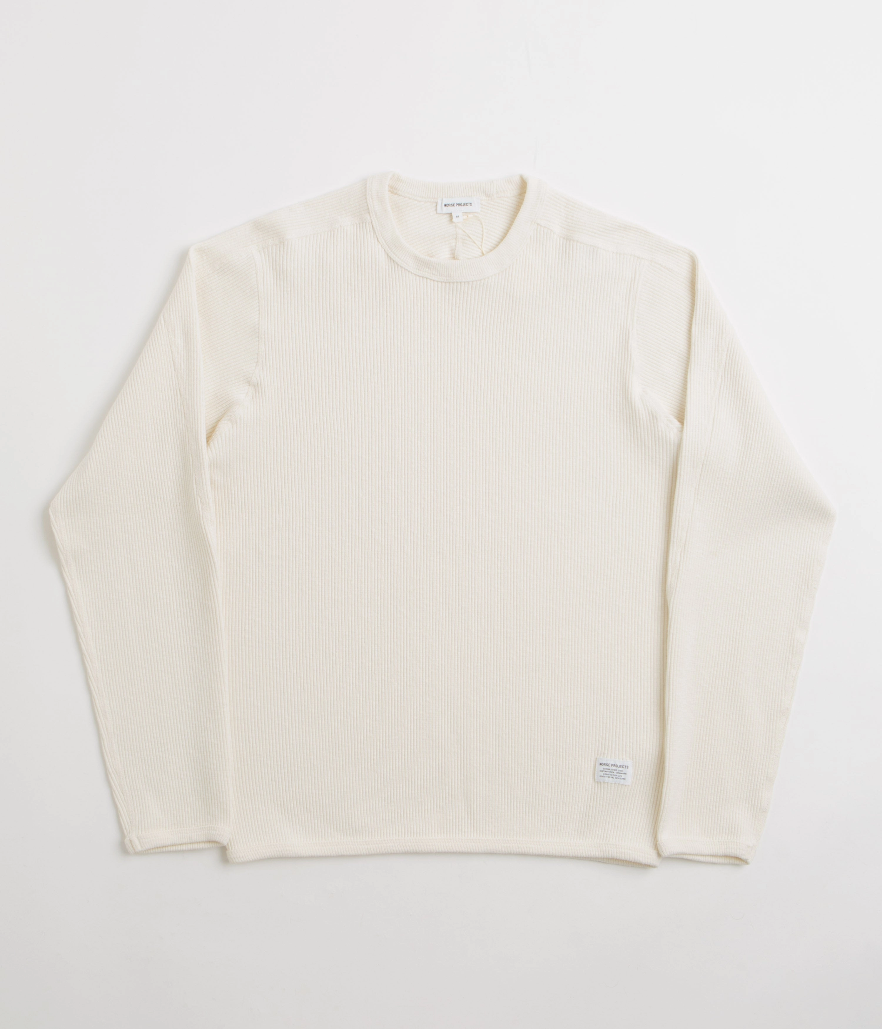 Norse Projects Eske Military Rib Long Sleeve T-Shirt - Ecru Casual Day Wear