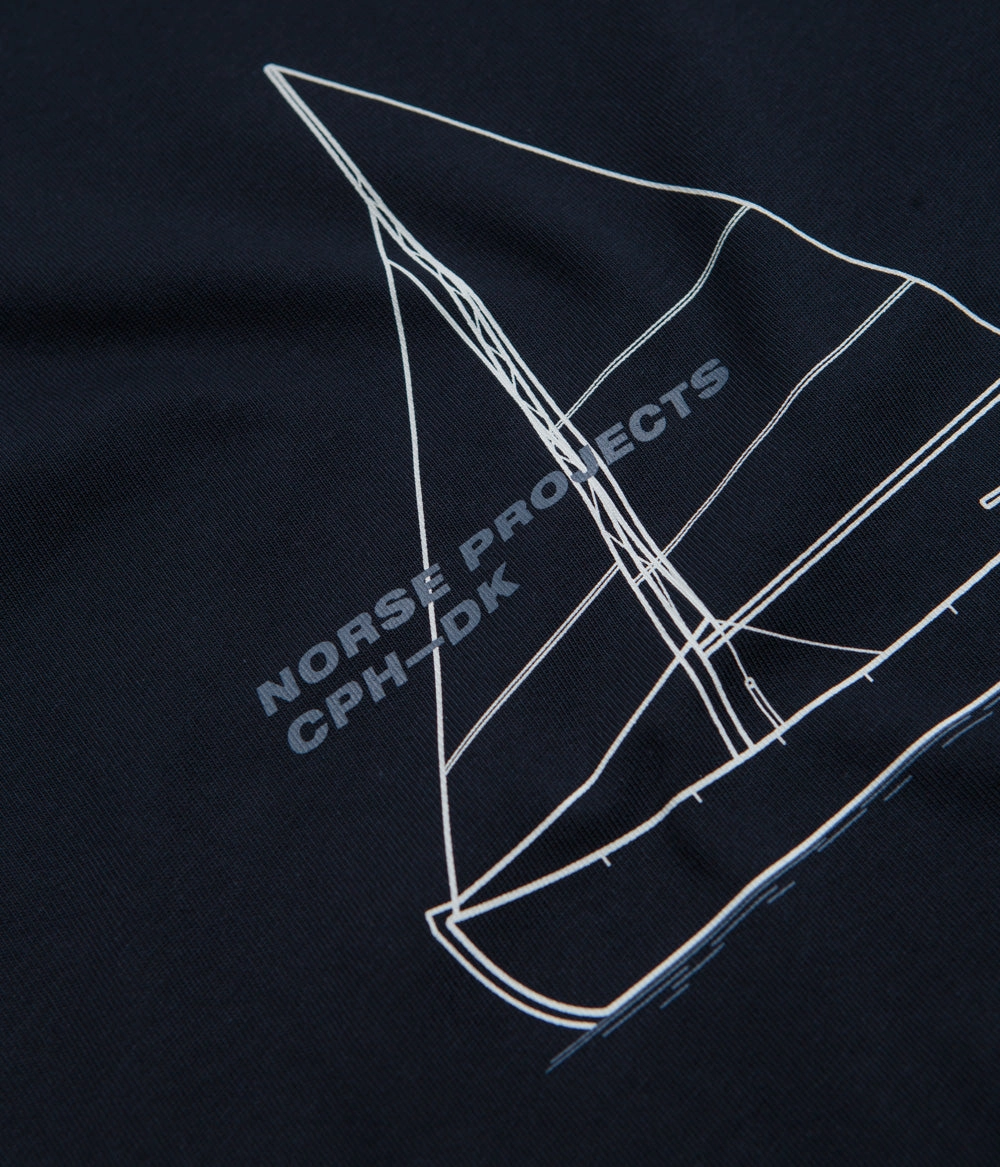 Smart Casual Norse Projects Holger Organic Boat Print T-Shirt - Dark Navy