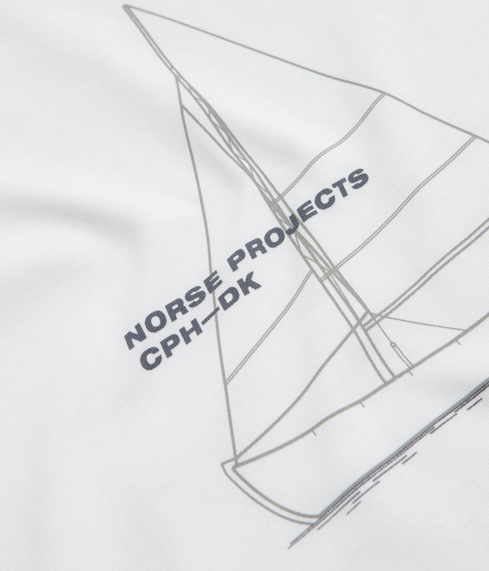 Norse Projects Holger Organic Boat Print T-Shirt - White MinimalBranding