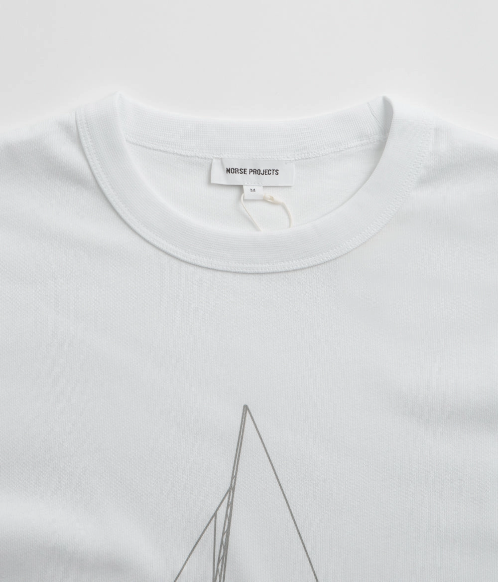 right size Norse Projects Holger Organic Boat Print T-Shirt - White