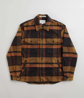 Light Reflective Zippers Recycled Polyester Norse Projects Julian Organic Heavy Twill Overshirt - Dark Navy