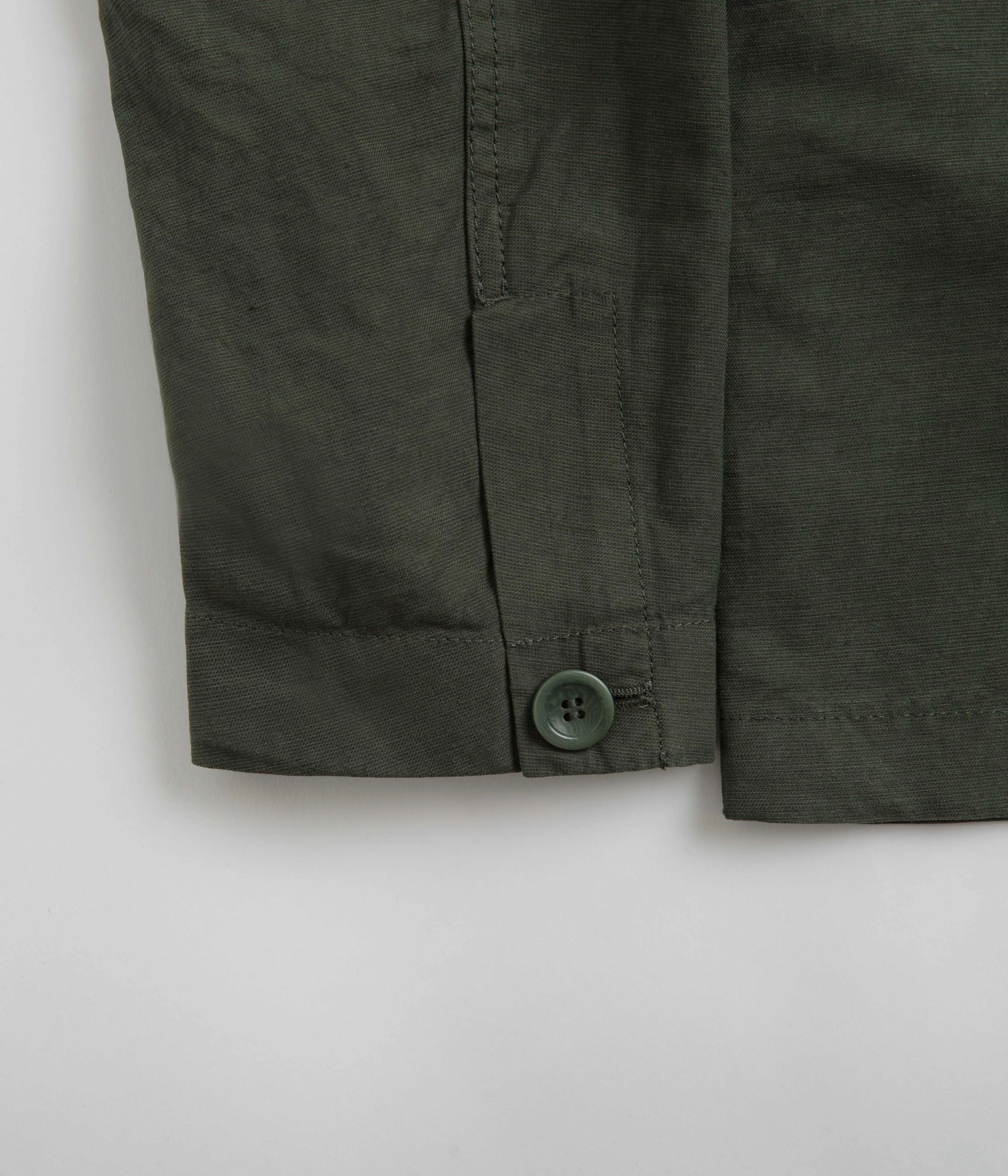 Norse Projects Tyge Cotton Linen Overshirt - Spruce Green Fur Trim 360?? Visibility