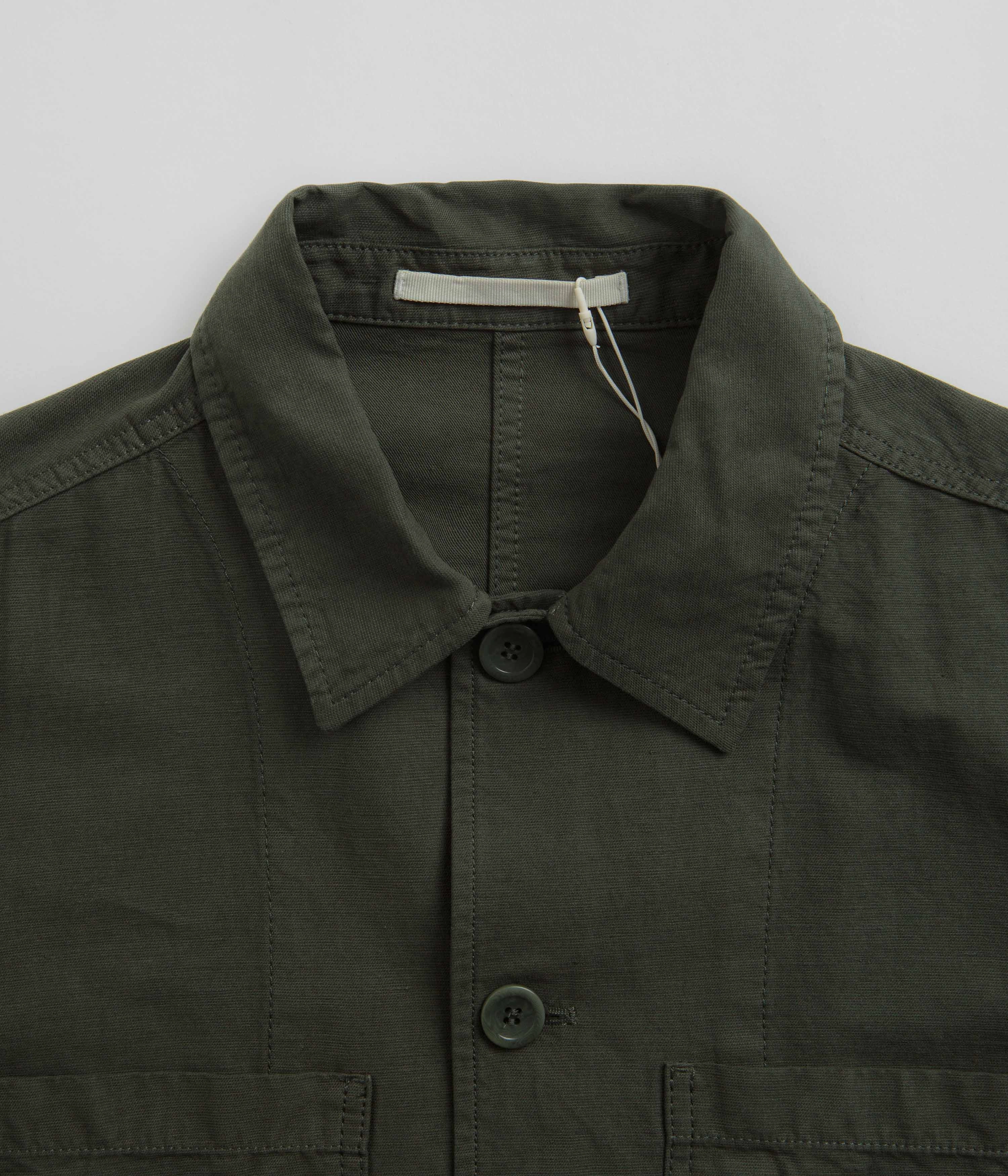 Norse Projects Tyge Cotton Linen Overshirt - Spruce Green Anytime Outer Fit