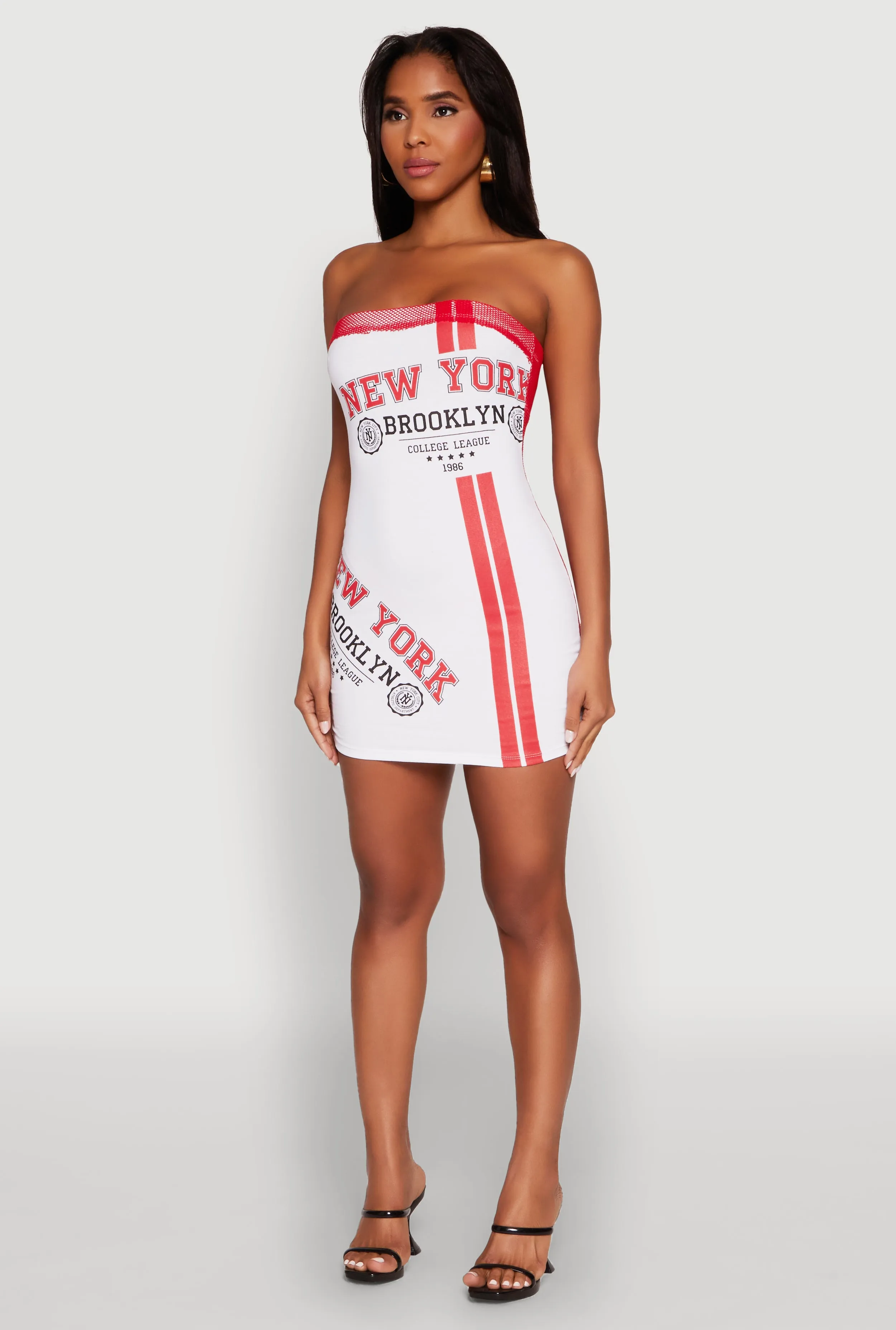 NYC Brooklyn College 1986 Fishnet Tube Dress Color Pop