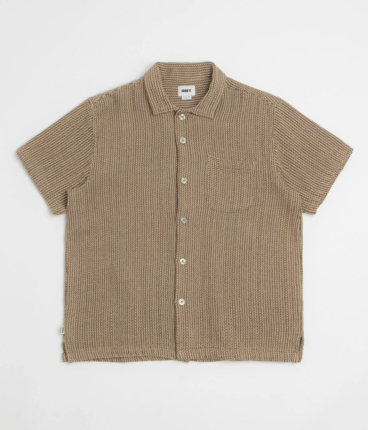 Obey Horace Short Sleeve Shirt - Unbleached Multi Solid Color
