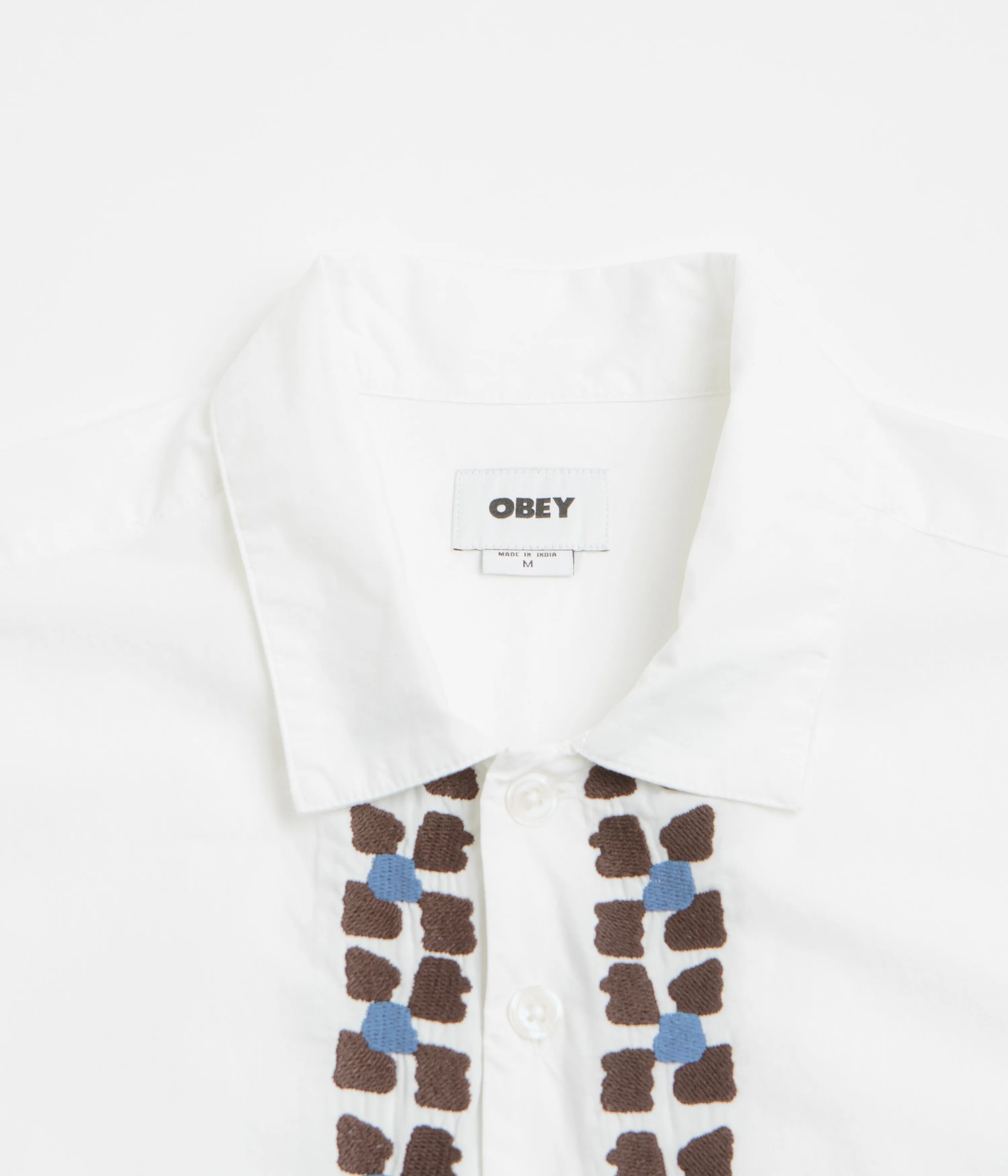 hypoallergenic Obey Ruben Short Sleeve Shirt - White Multi