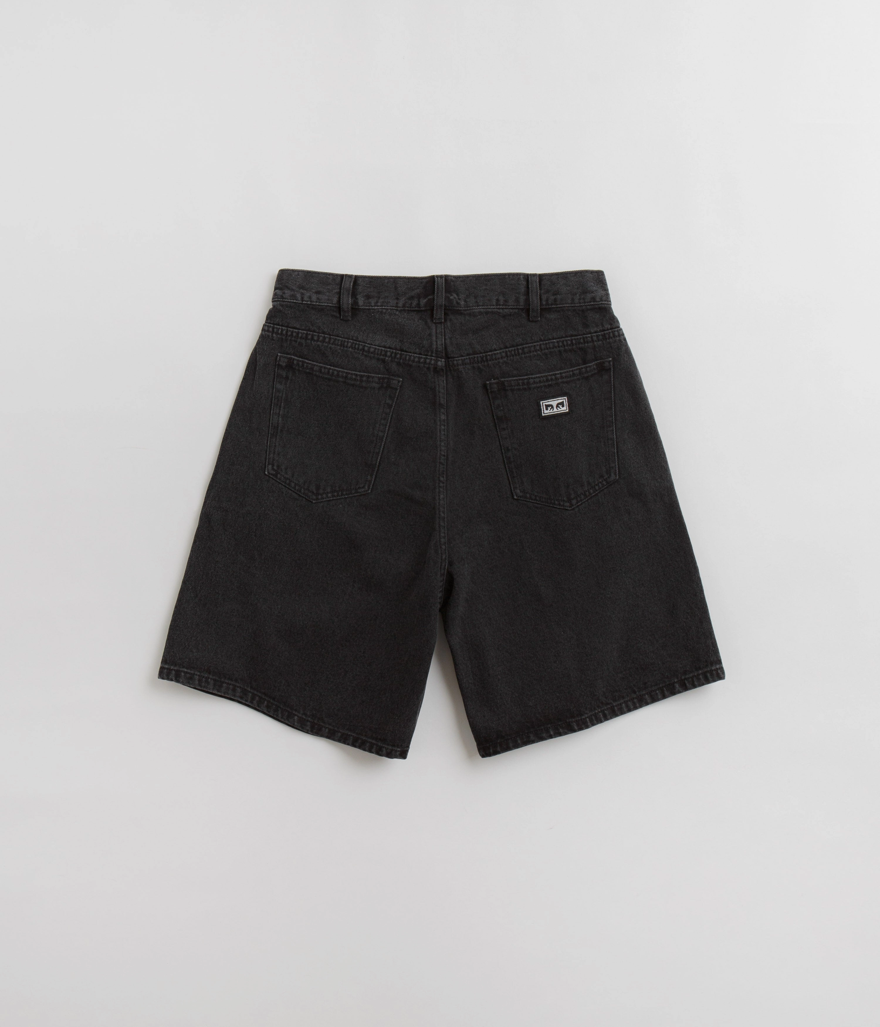 fade - resistant Quick Dry Material Obey Bigwig Baggy Denim Shorts - Faded Black