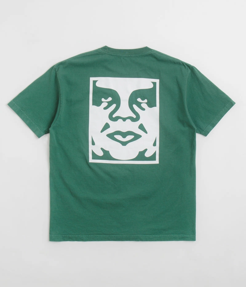Light Wear Obey Bold Icon Face T-Shirt - Pigment Rain Forest