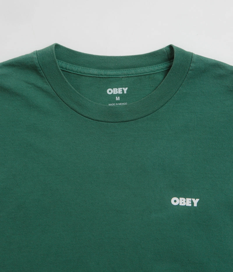 Casual Statement Obey Bold Icon Face T-Shirt - Pigment Rain Forest