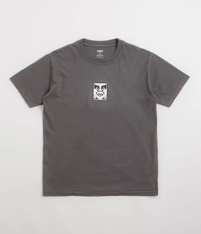 monochromatic Printed uniqueness Obey Icon Face T-Shirt - Pigment Dusty Black