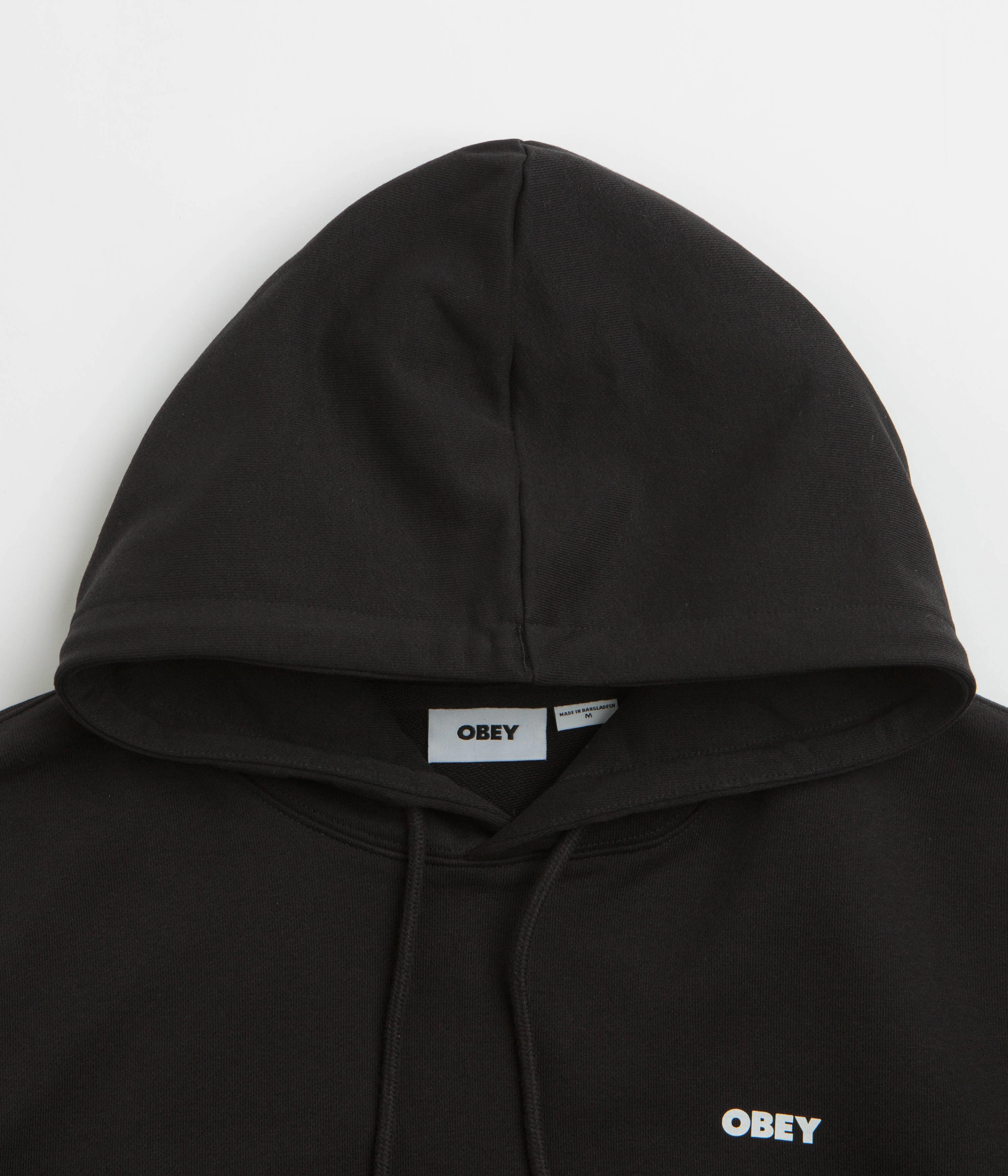 Modern Simplicity Breathable Yarn Composition Obey Icon Stencil Flame Hoodie - Black
