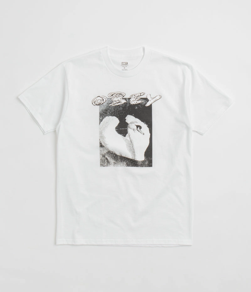 Weekend Essential Breathable Fit Wear Obey Swan T-Shirt - White