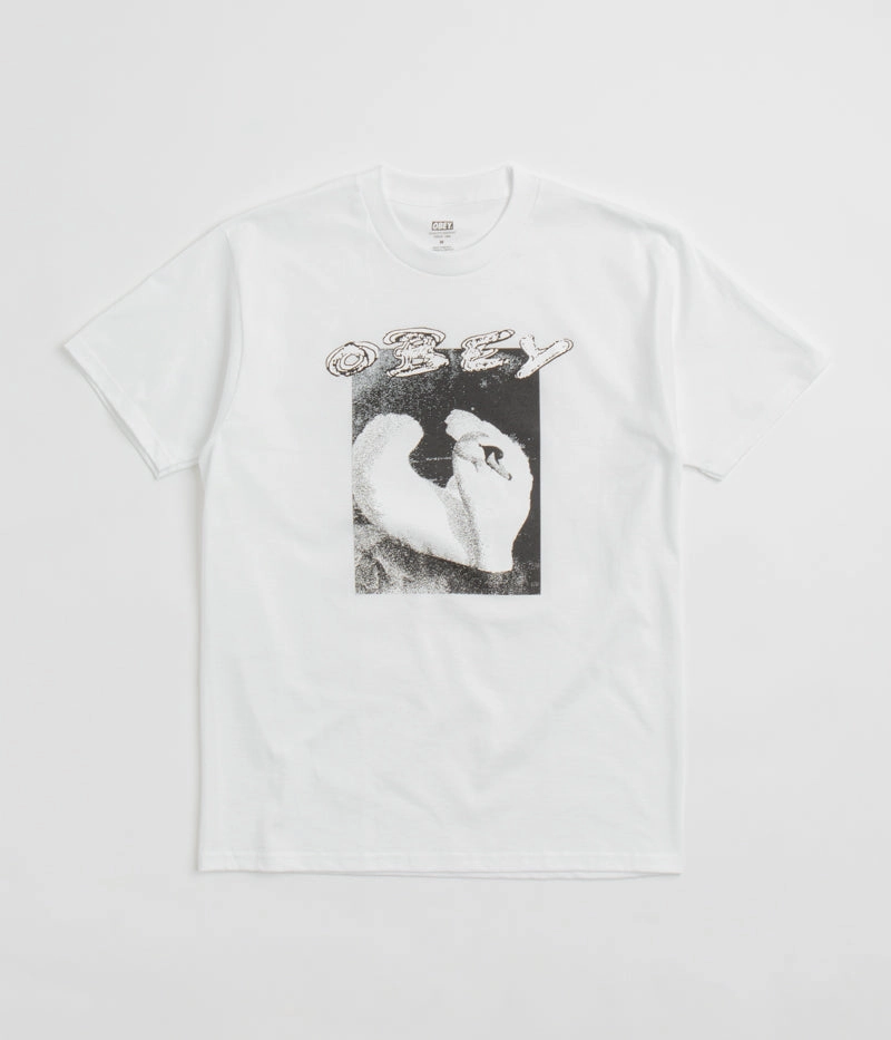 Obey Swan T-Shirt - White Non Shrink Material