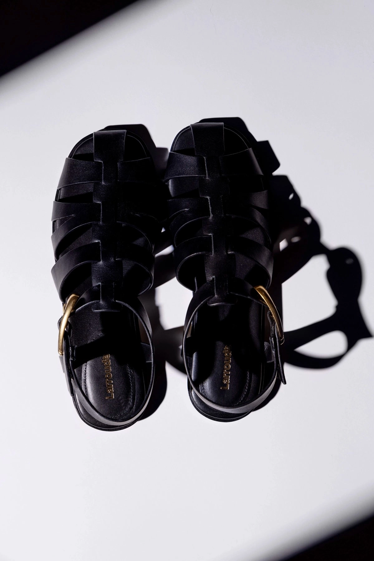 Fringe Swing Stevie Flat Sandal In Black Leather