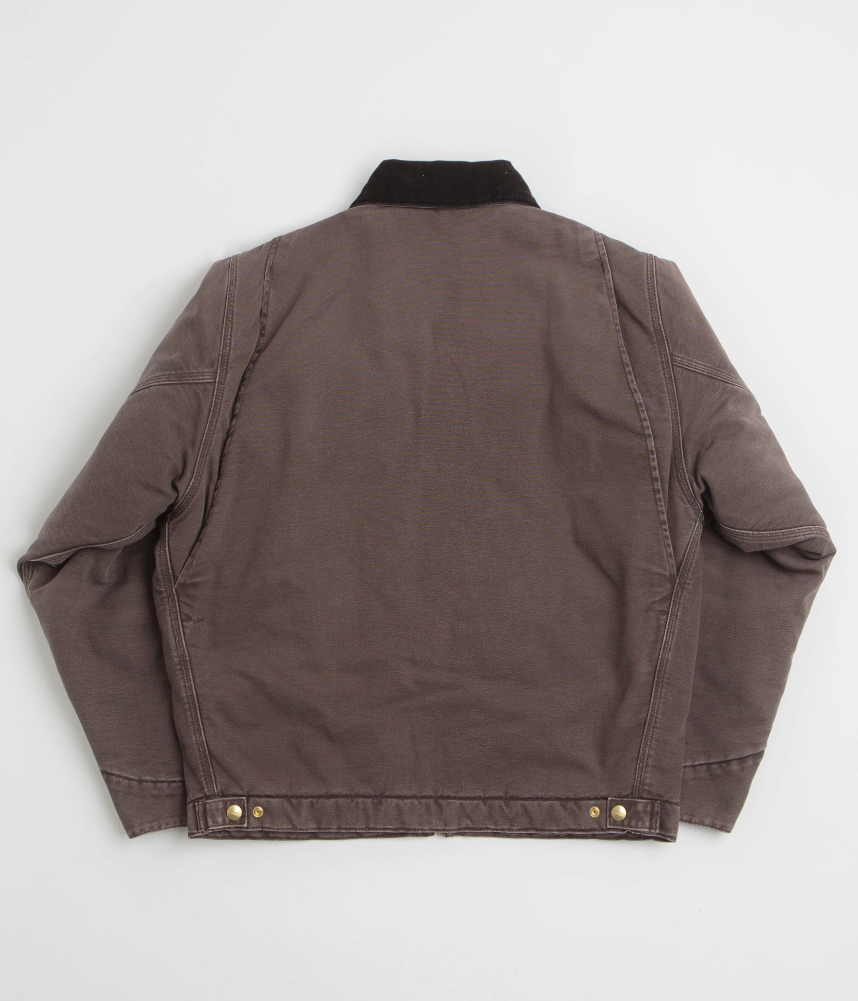 Carhartt OG Detroit Jacket - Tobacco / Black Stone Canvas Compact packaging Glossy Finish