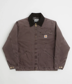 Carhartt OG Detroit Jacket - Tobacco / Black Stone Canvas Vegan Fabric