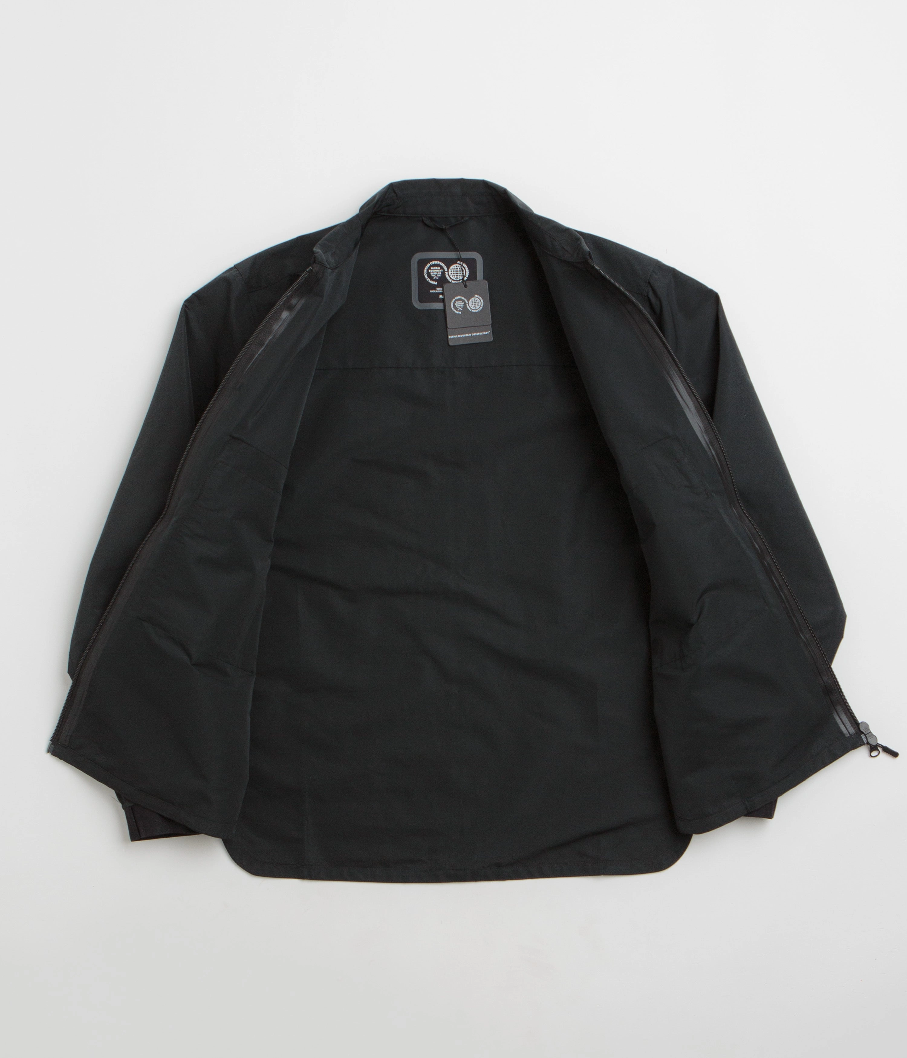 Purple Mountain Observatory Climate Overshirt Jacket - Black Hypoallergenic Fabric Blend Quick Access Hidden Pockets