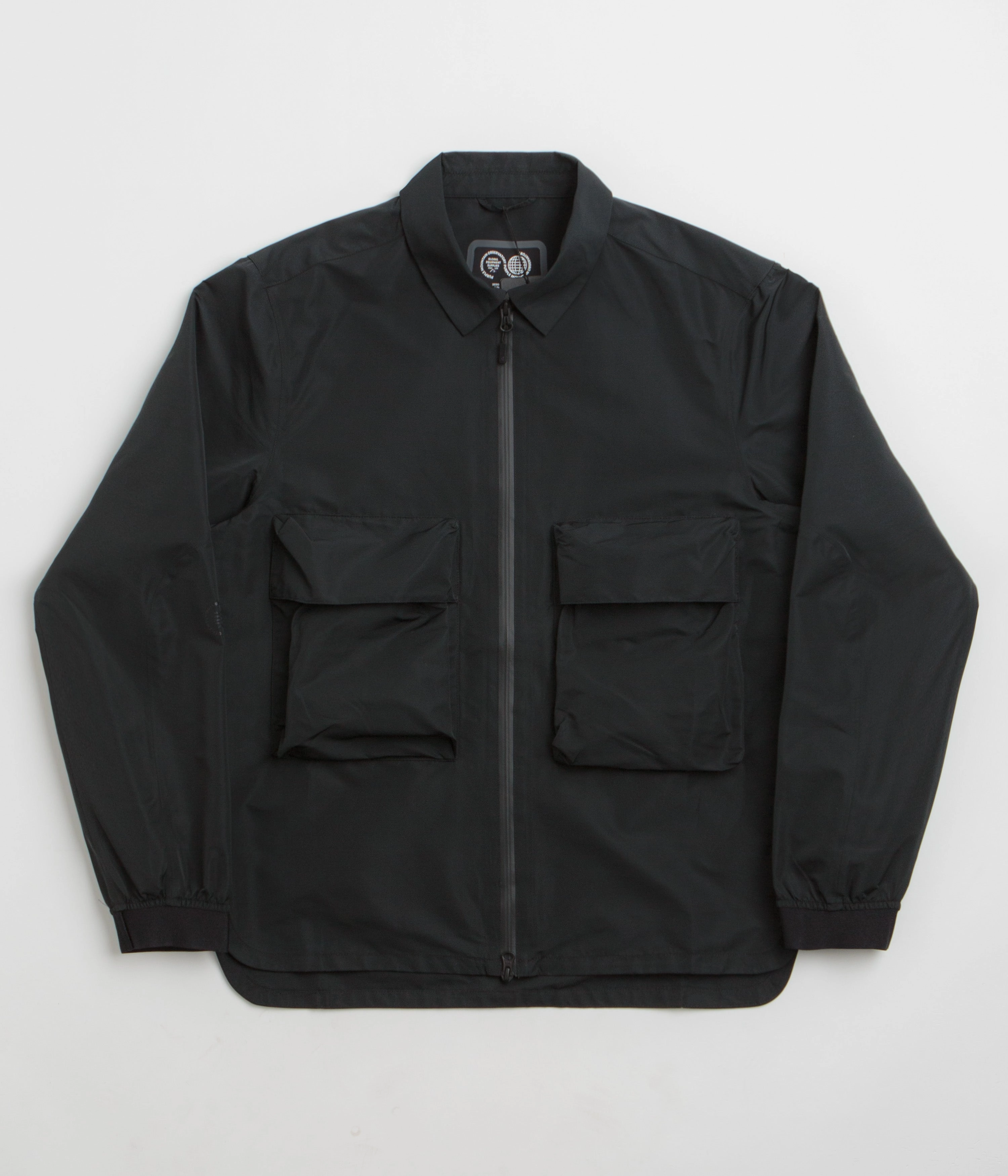 Multi Pocket Functionality Purple Mountain Observatory Climate Overshirt Jacket - Black