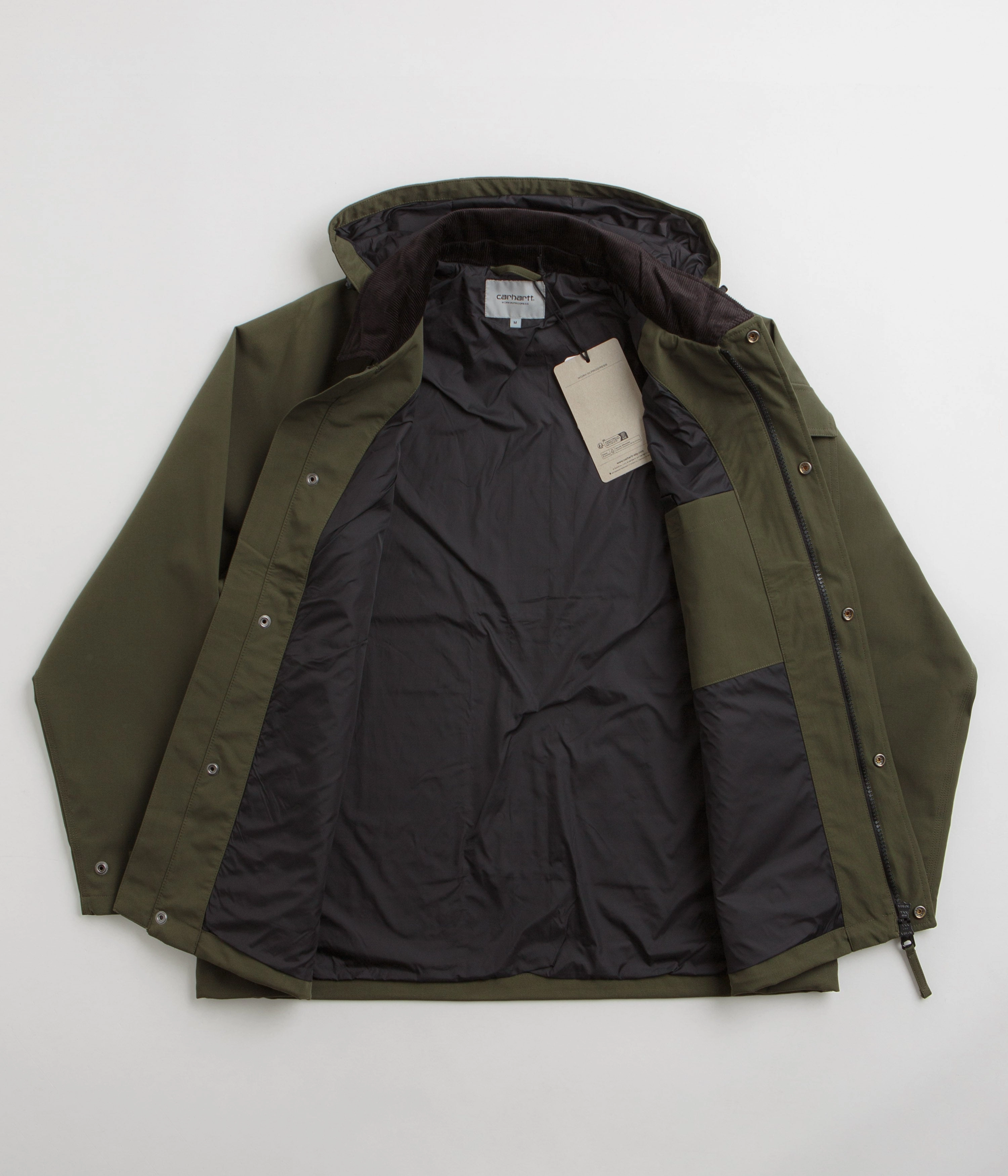 Carhartt Clarton Jacket - Office Green / Black Flexible Cuffs Weatherproof Zipper Tech