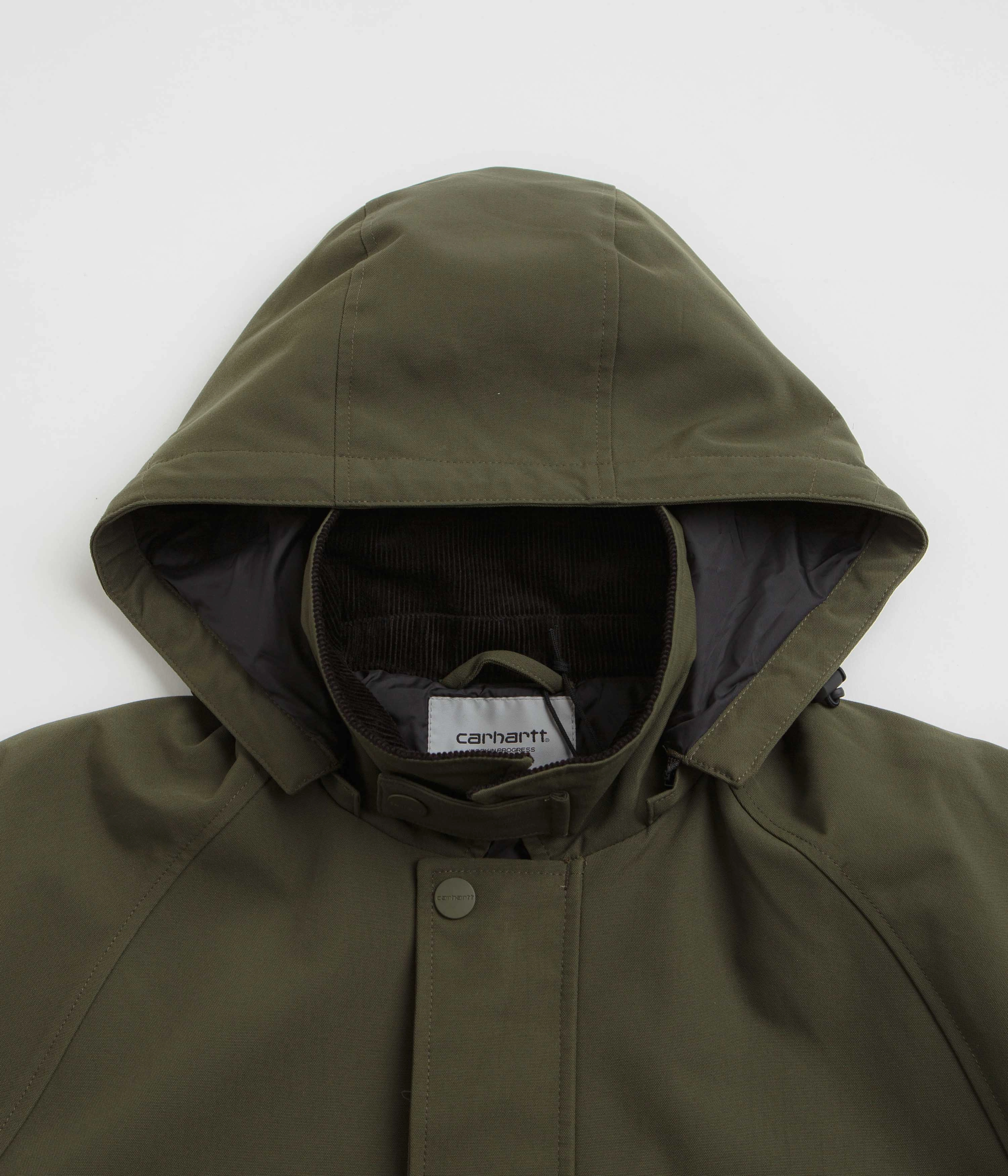 Carhartt Clarton Jacket - Office Green / Black Affordable Fashion Rubberized Edging