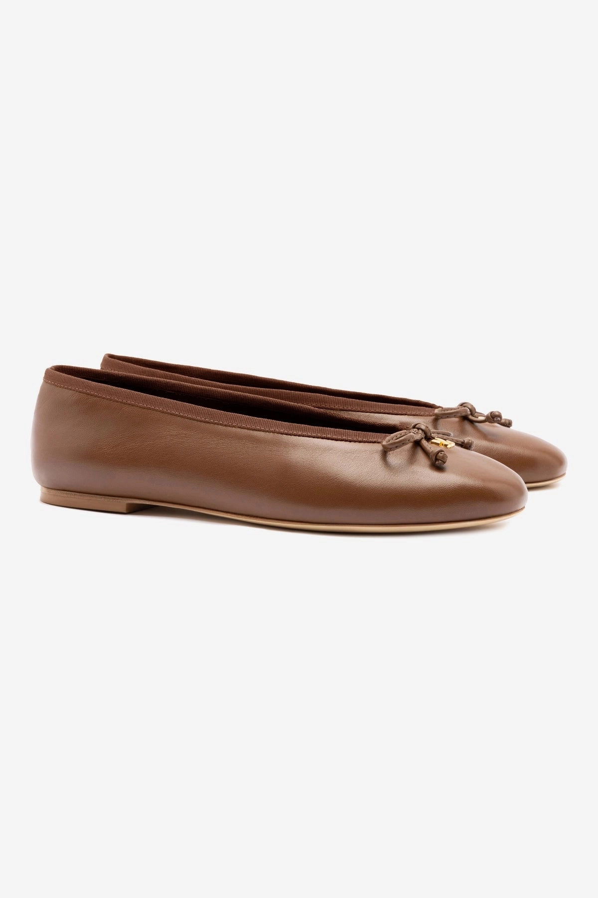 heel cup Pavlova Ballet Flat In Burnt Umber Leather