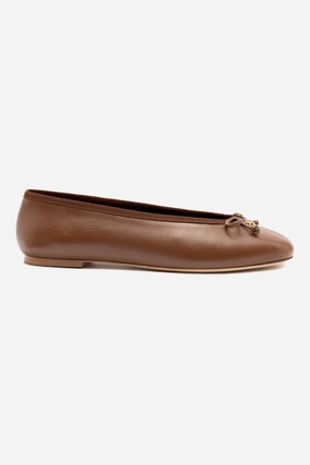 Harbor Look Pavlova Ballet Flat In Burnt Umber Leather