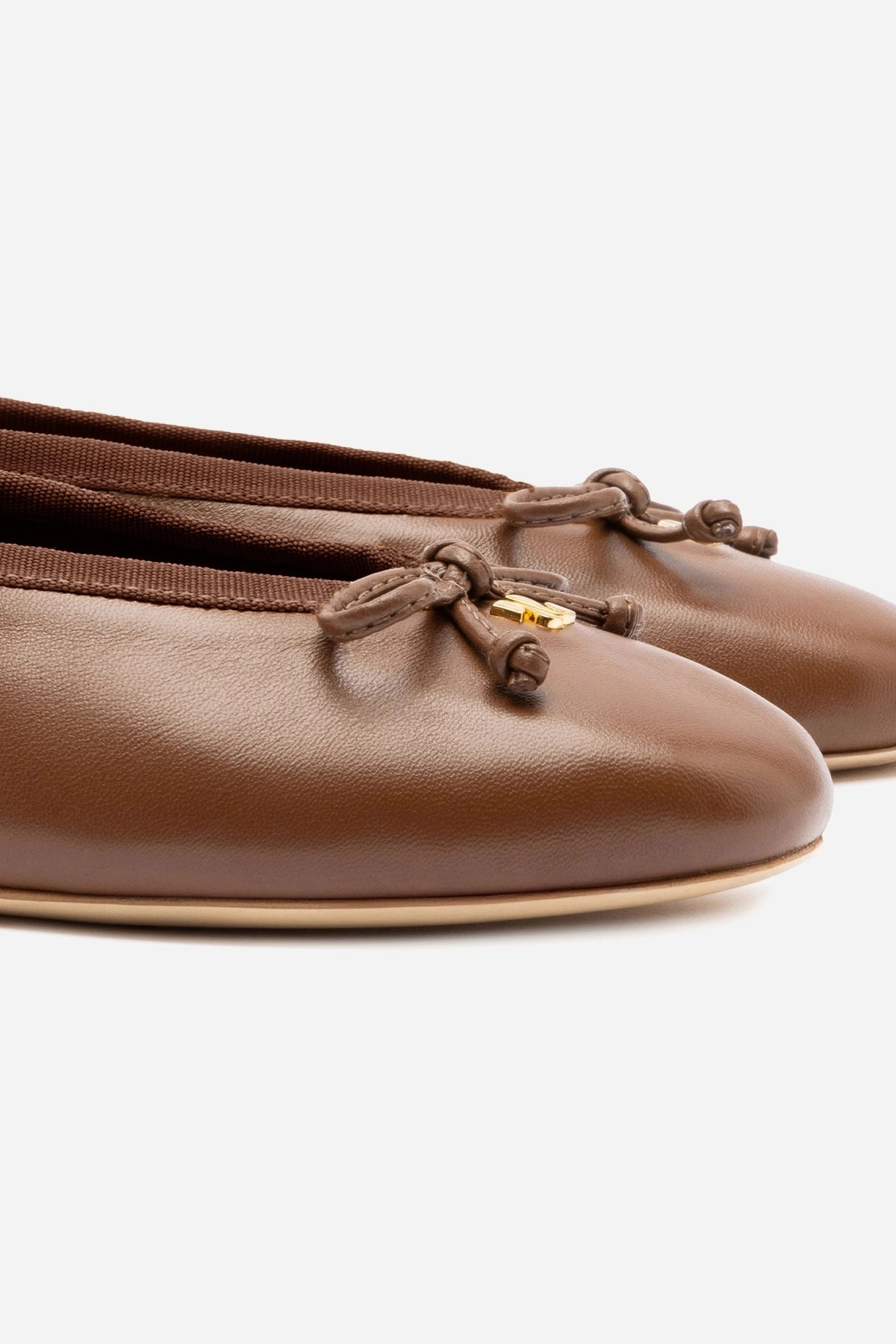Trendy Casual Footwear Pavlova Ballet Flat In Burnt Umber Leather