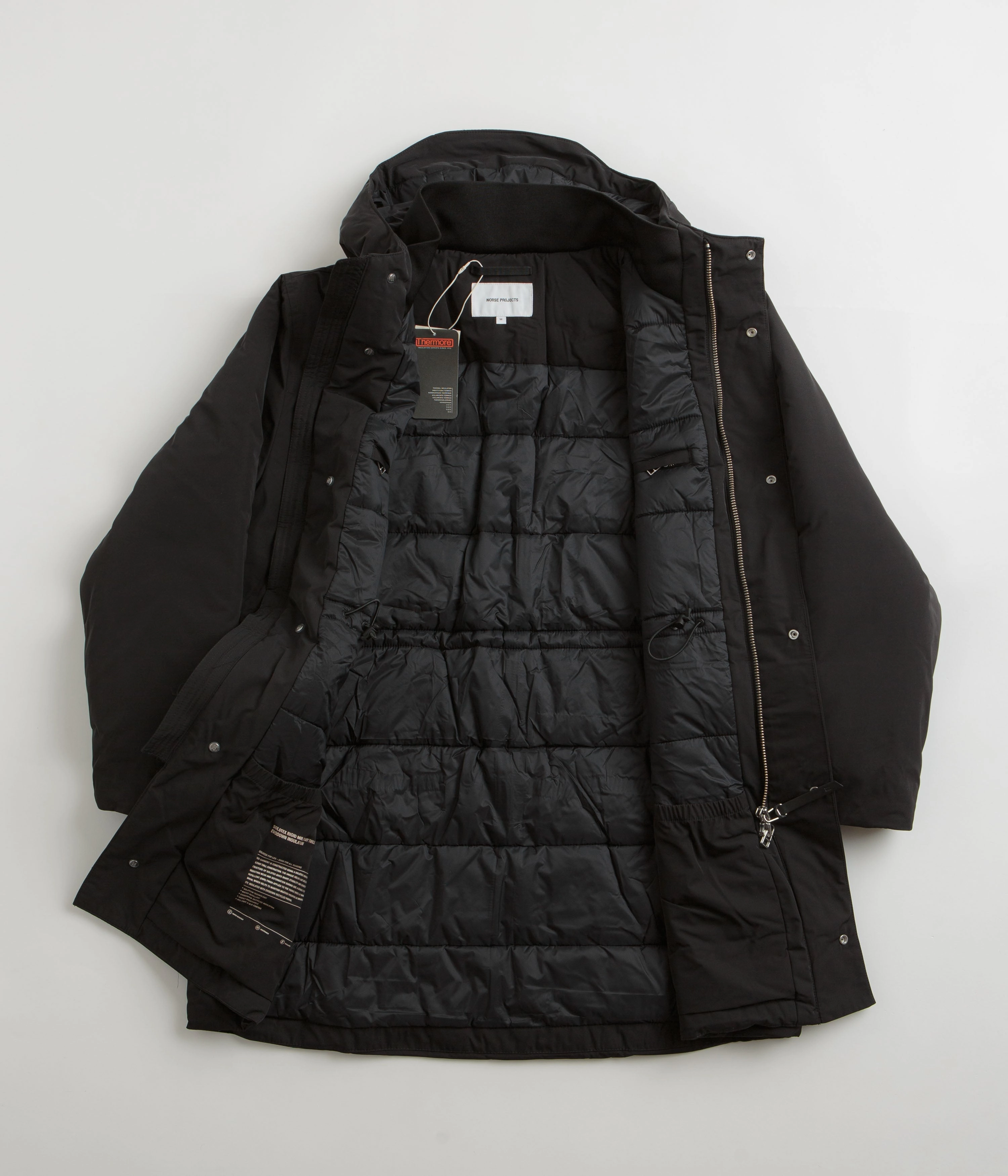 Outdoor Adventure Weekend Casual Norse Projects Stavanger Military Nylon Parka - Black