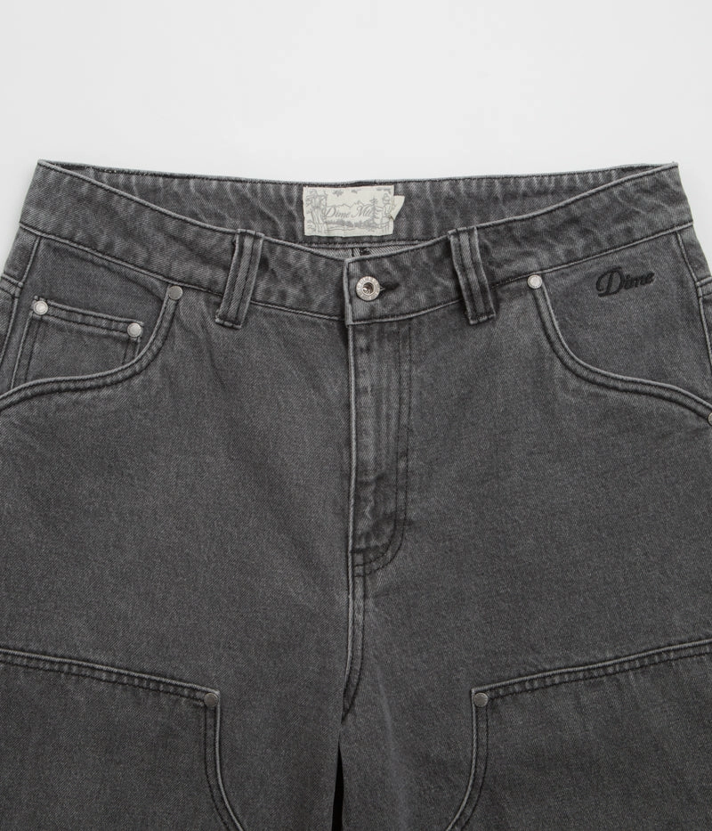Dime Carpenter Denim Shorts - Faded Black Elastic Comfort Breathable Flex