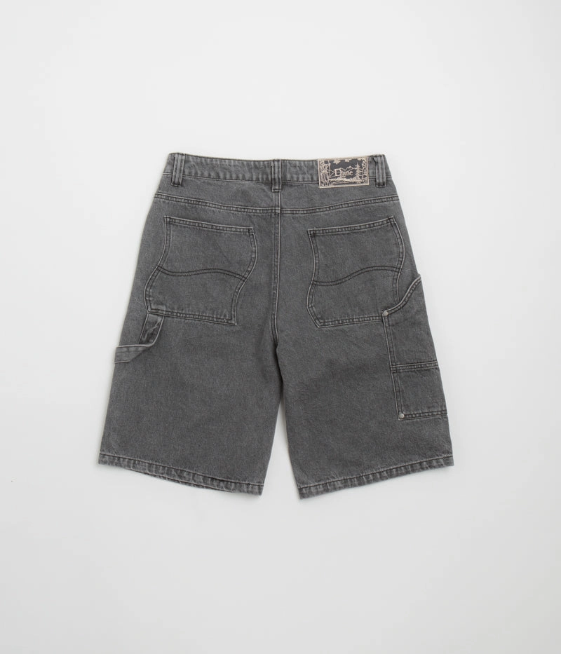 High Elasticity Blend Simple Vibe Dime Carpenter Denim Shorts - Faded Black