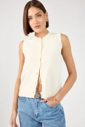 inadequate Multi Pocket Design Perfect Stranger Connie Button Up Sleeveless Vest Bone