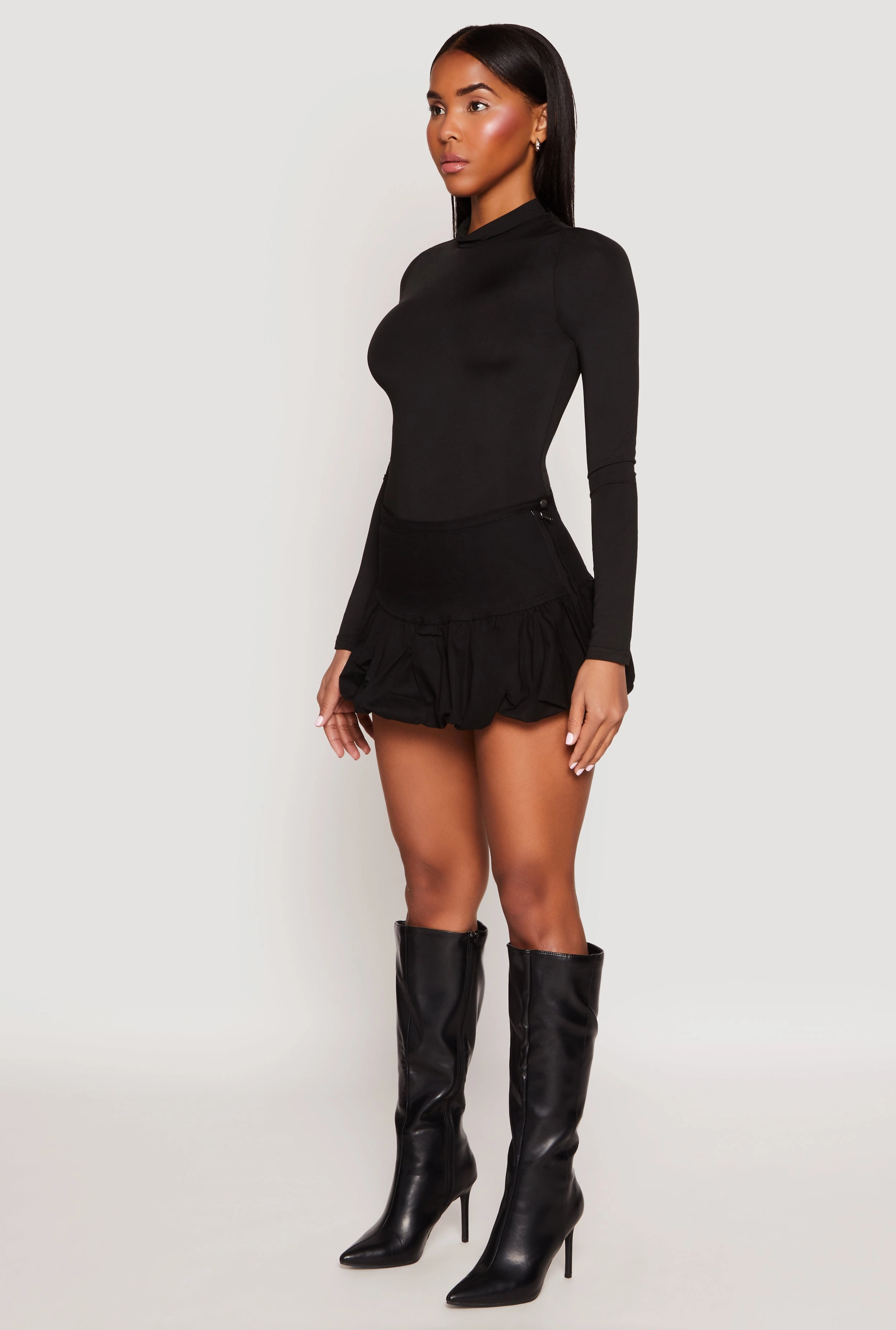 Almost Famous Mini Balloon Skirt Subtle Shimmer Travel Style