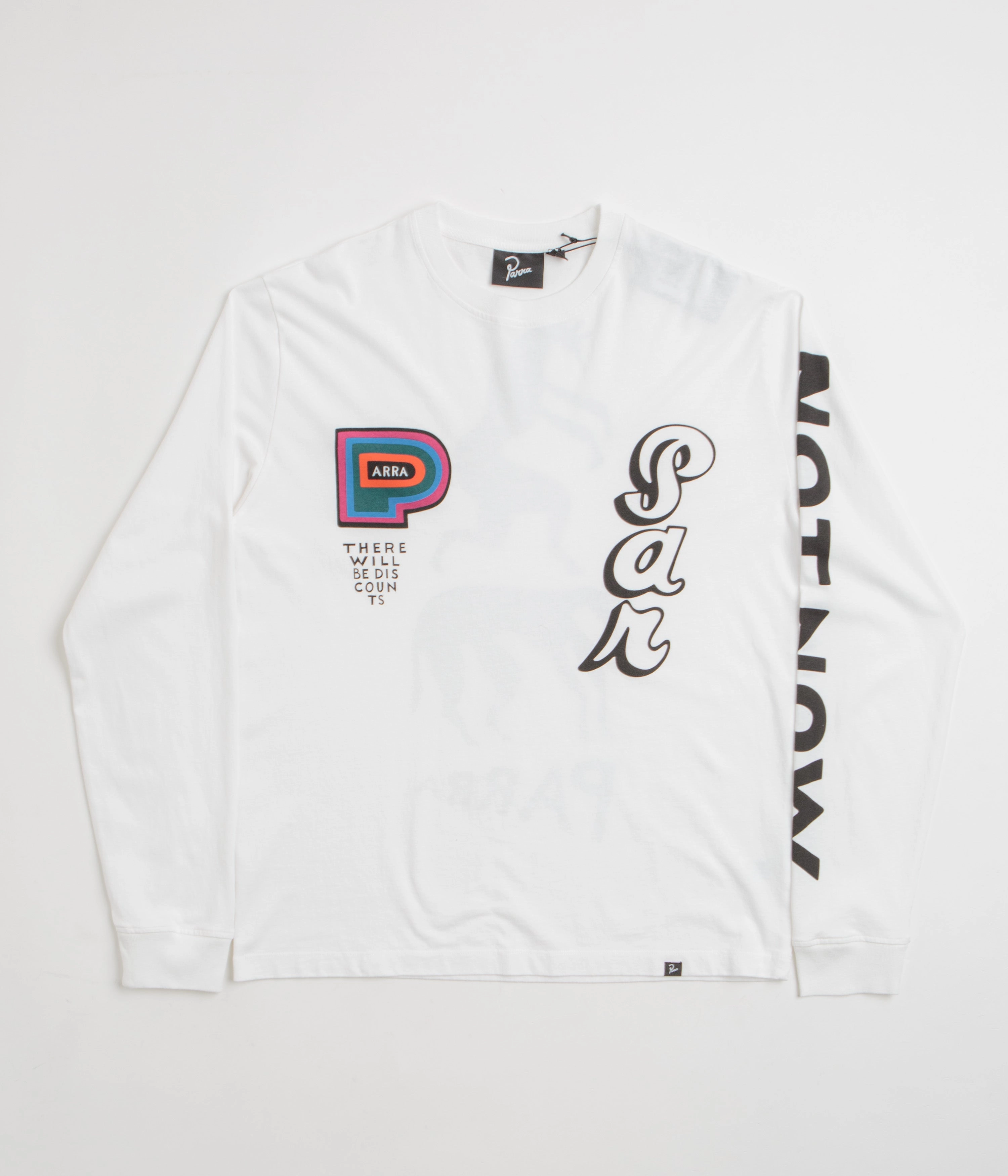 by Parra There Will Be Not Long Sleeve T-Shirt - White Customizable