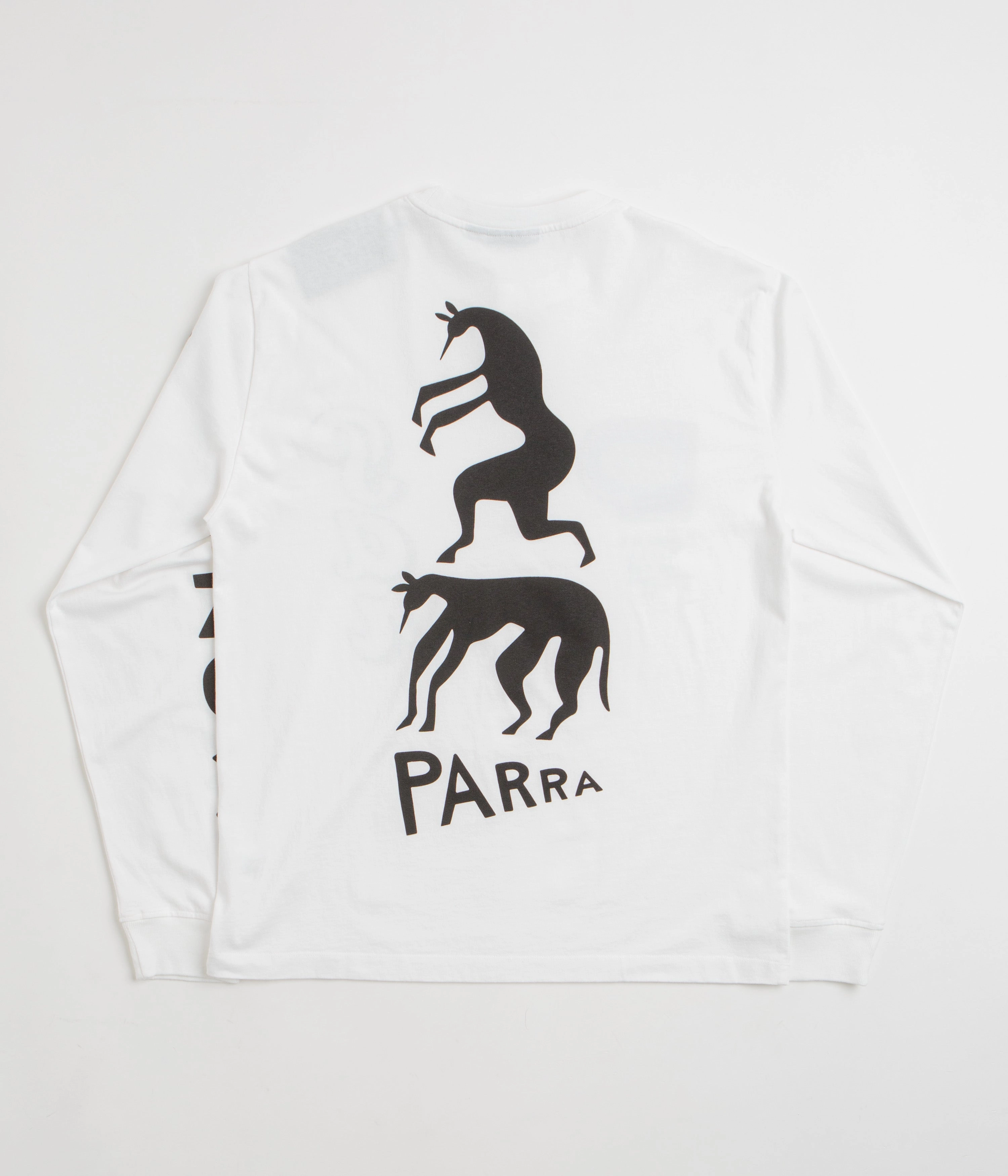 Wrinkle-Free regular but not boring by Parra There Will Be Not Long Sleeve T-Shirt - White
