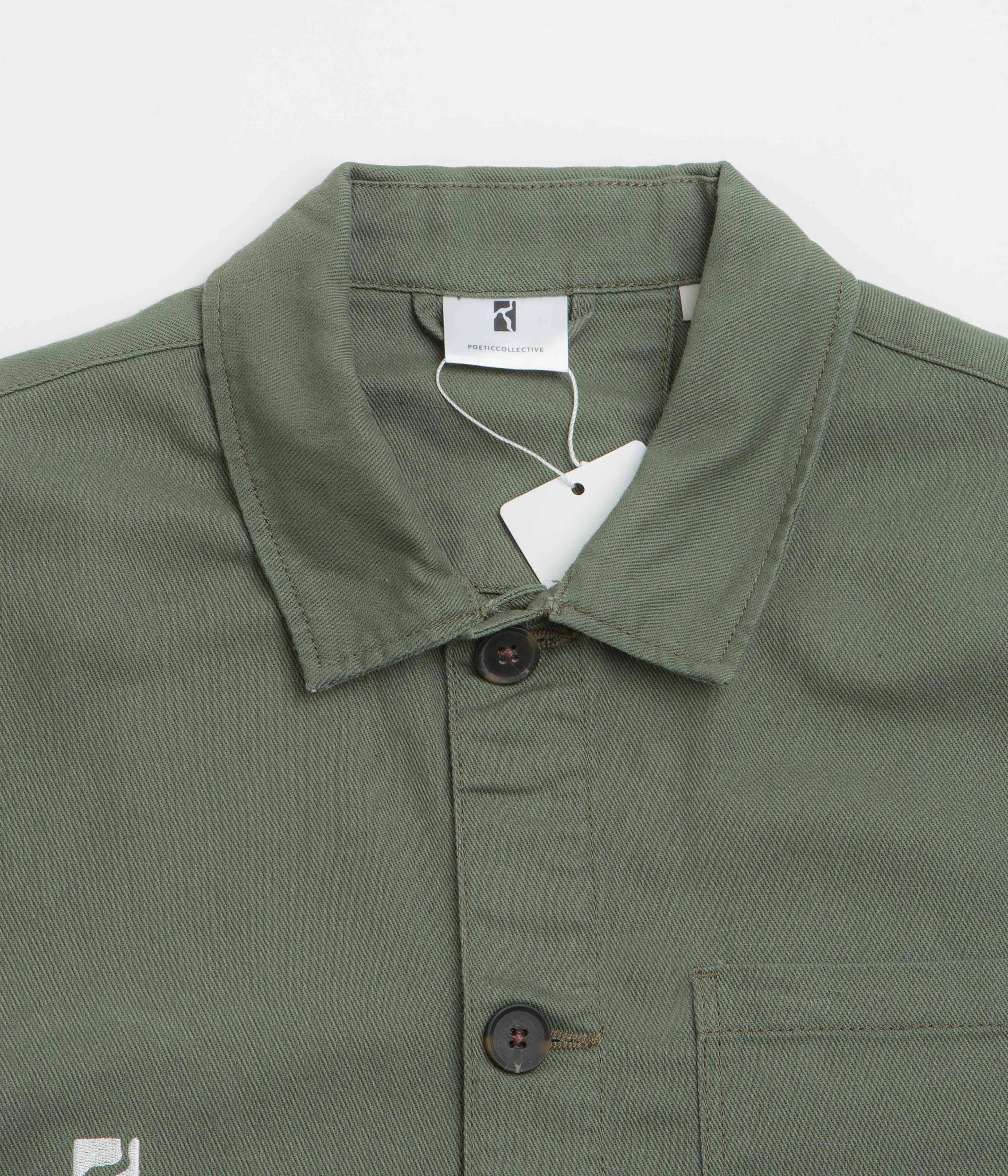 Anti Glare Trim Breathable Outer Shell Poetic Collective Worker Jacket - Green