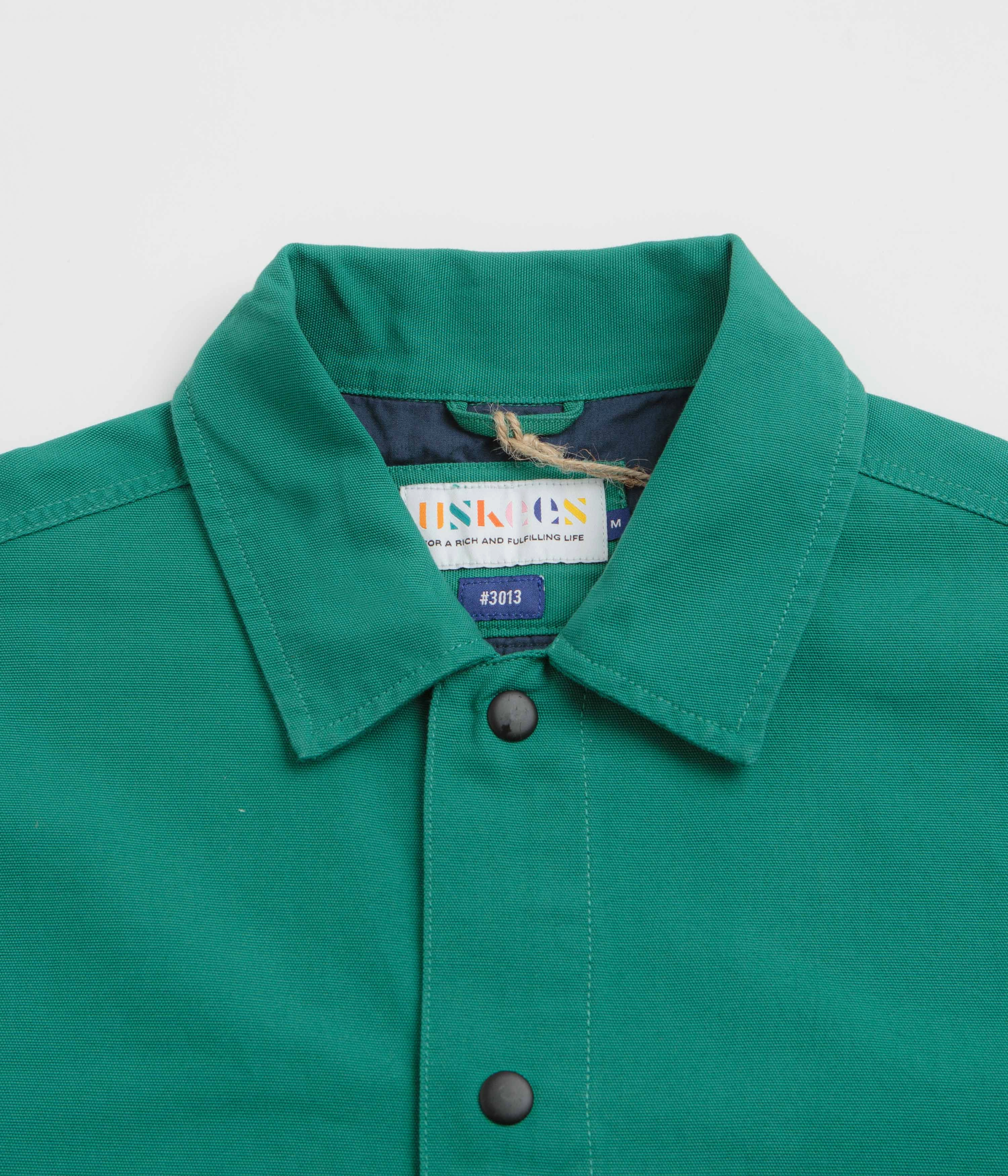 Uskees 3013 Coach Jacket - Foam Green WeatherproofZipper Travel Wardrobe