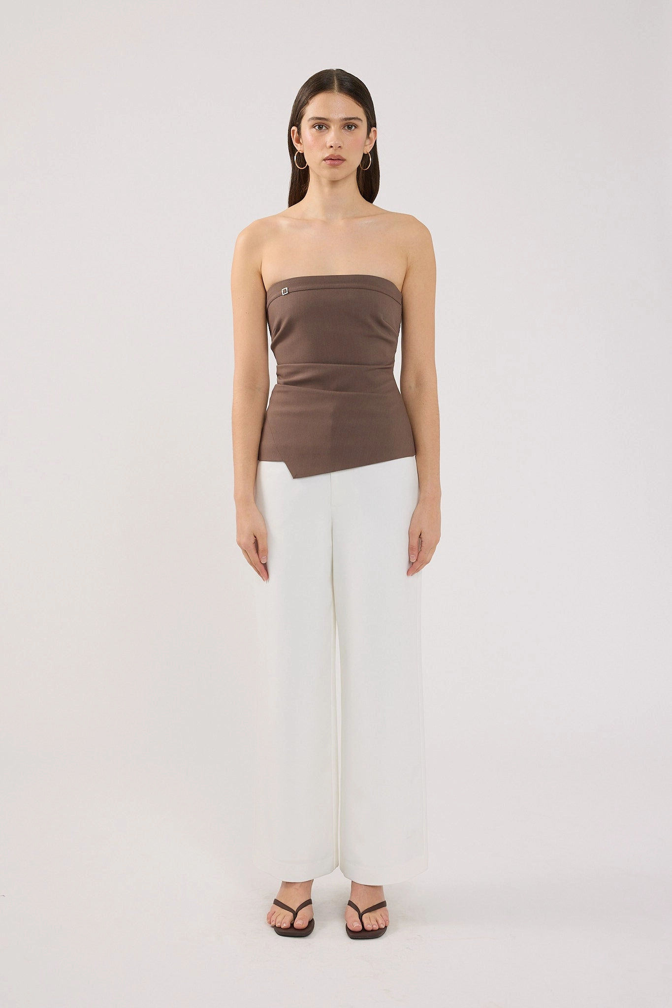Everyday Style Adjustable Belt Loops Perfect Stranger Cecelia High Rise Tailored Pant White