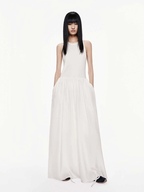 Soft Layering Comfortable Shape Sleeveless Paneled Tank Dress