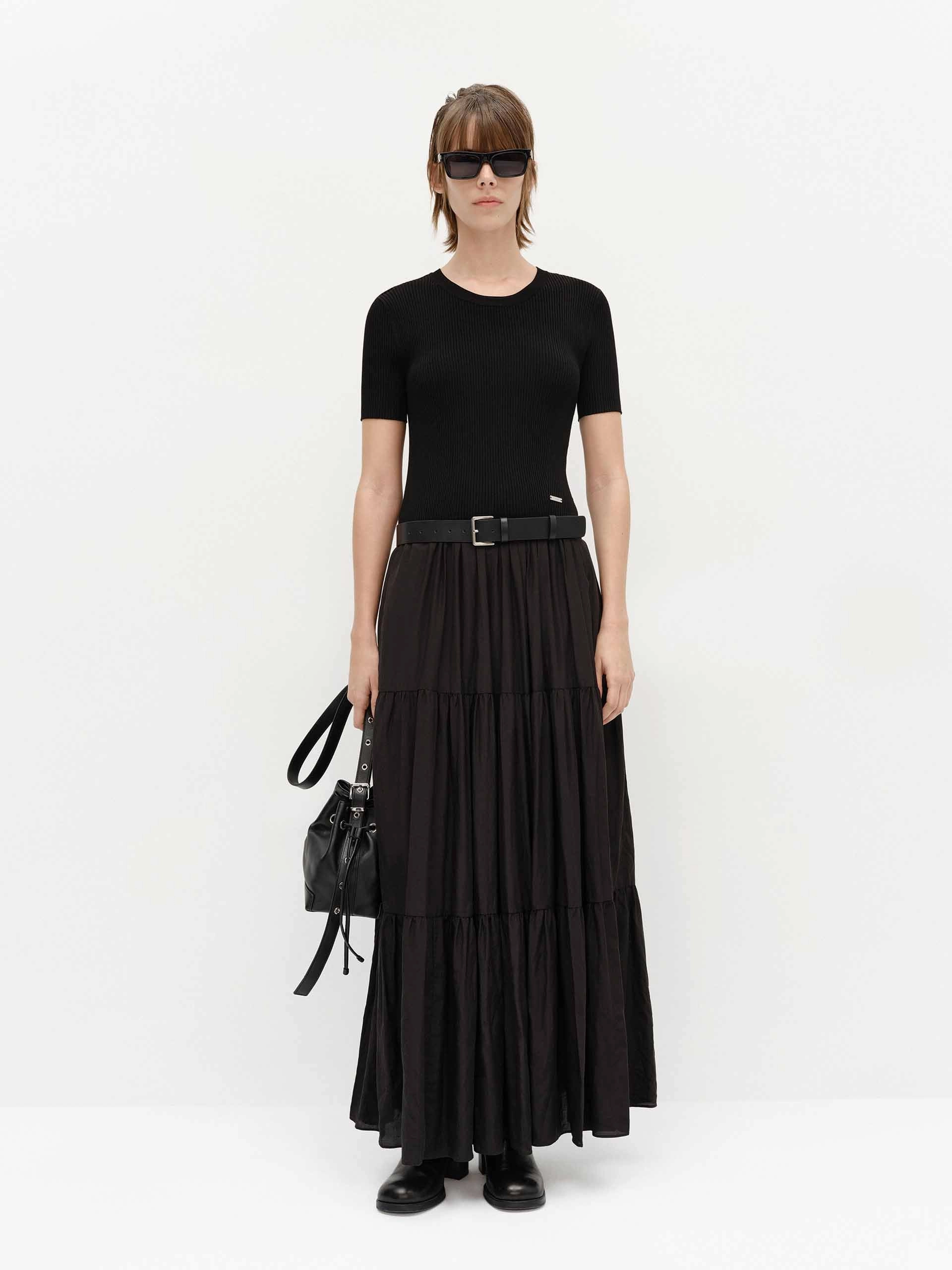 Quick Outfit Paneled Maxi Length Dress