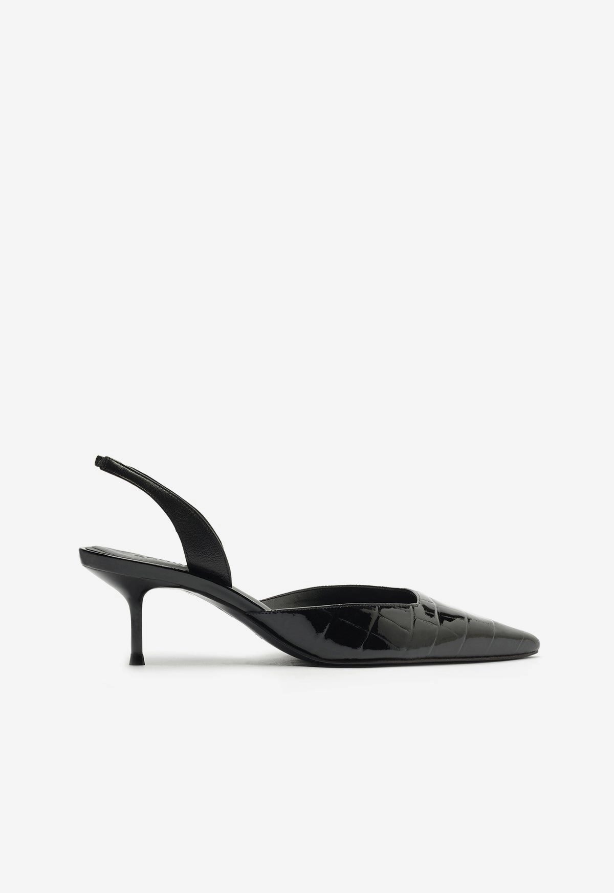 Paola Mid Stiletto Black Pump High Density