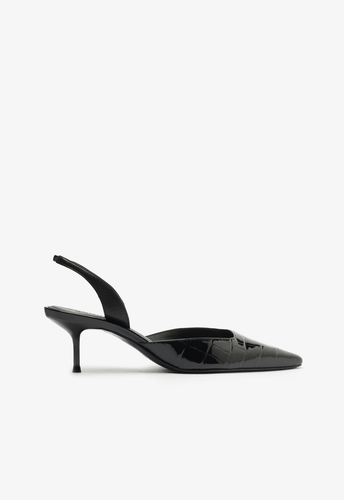 Flexible Construction Paola Mid Stiletto Black Pump