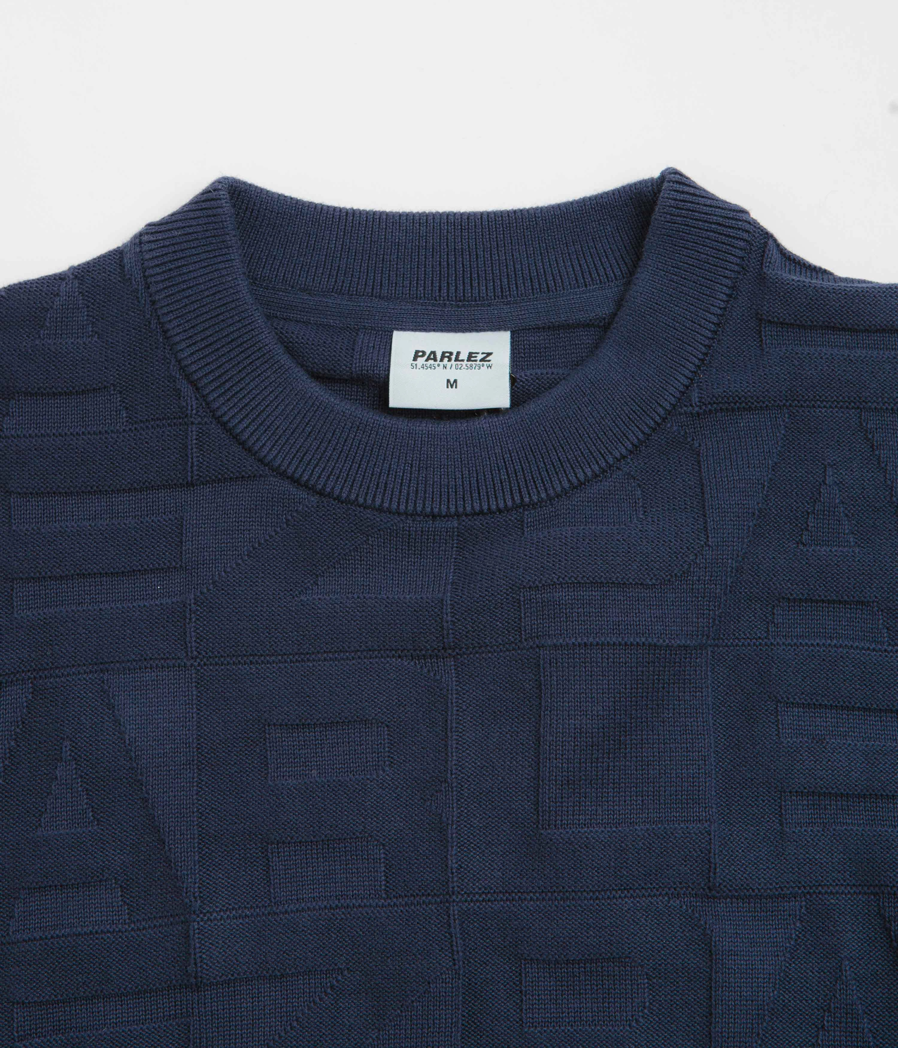 Parlez Block Crewneck Sweatshirt - Midnight Recycled Material Crafting