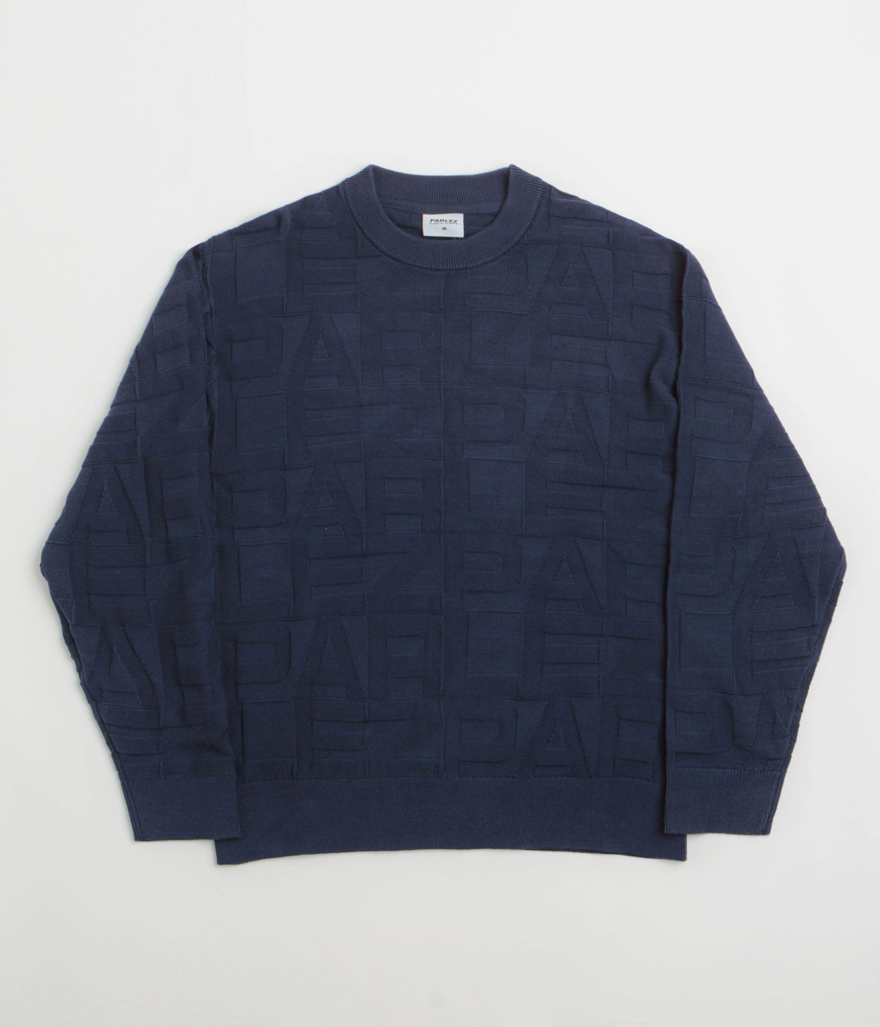 Flexible Collar Opening Comfortable Design Parlez Block Crewneck Sweatshirt - Midnight
