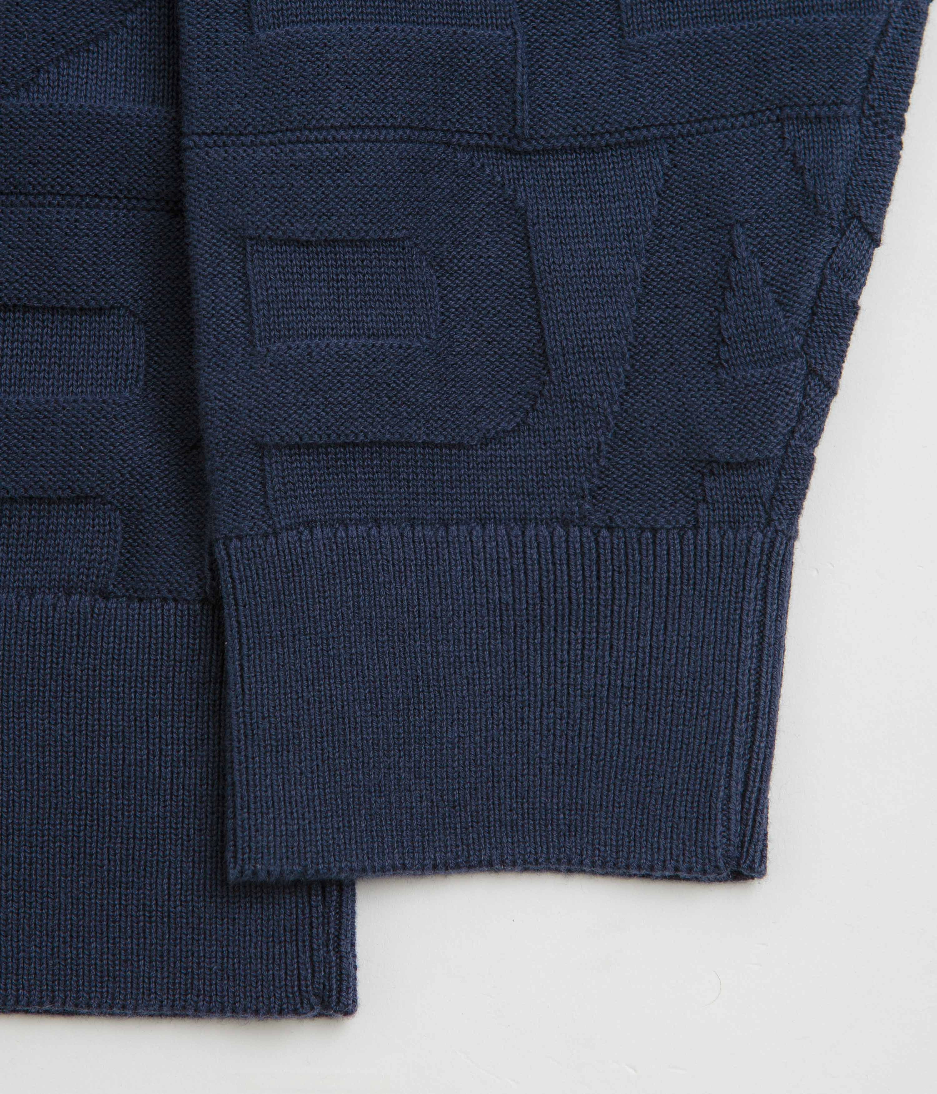 Parlez Block Crewneck Sweatshirt - Midnight Knitted Design Breathable Layer