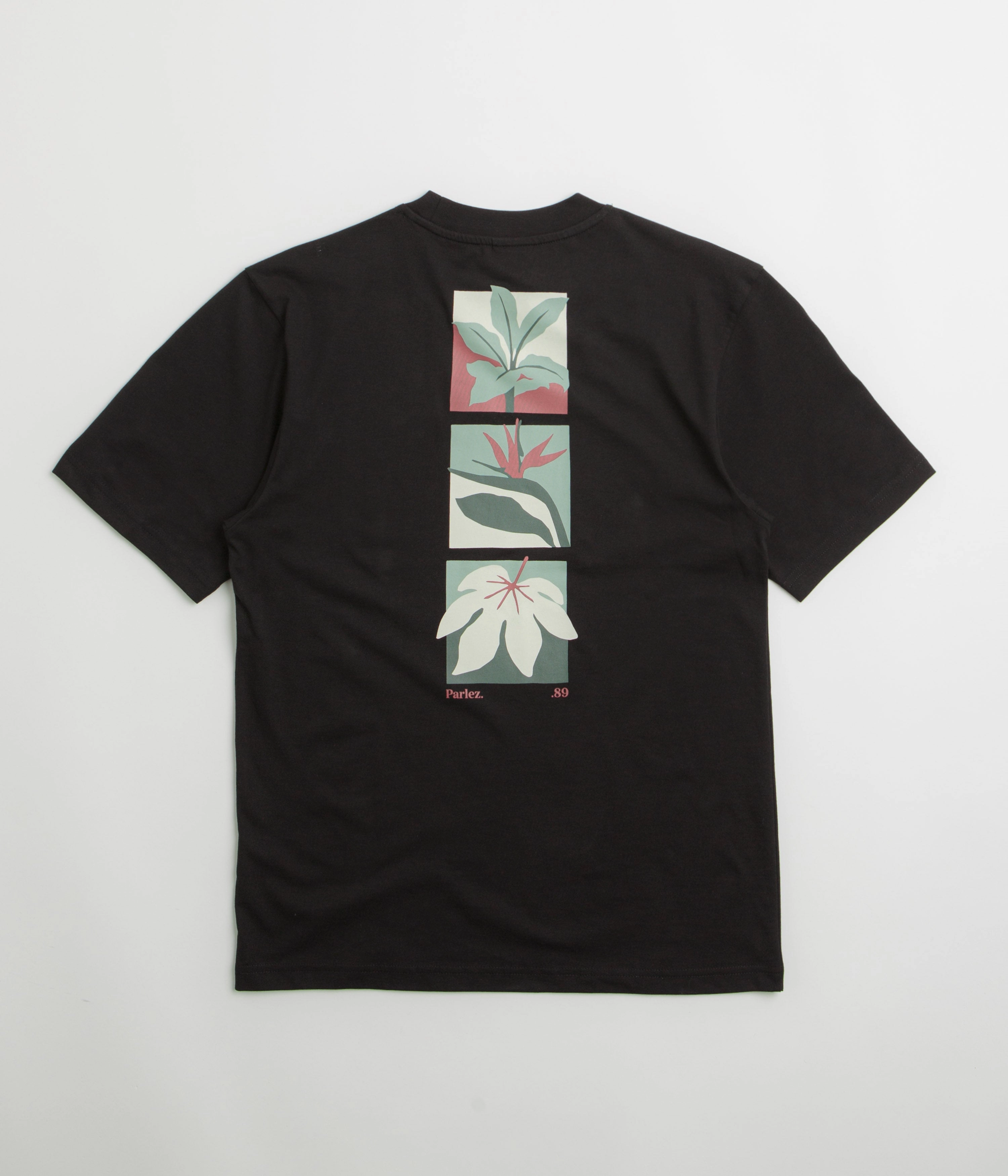 Parlez Flora T-Shirt - Black Perfect for Vacation Sublimation Printed Collar