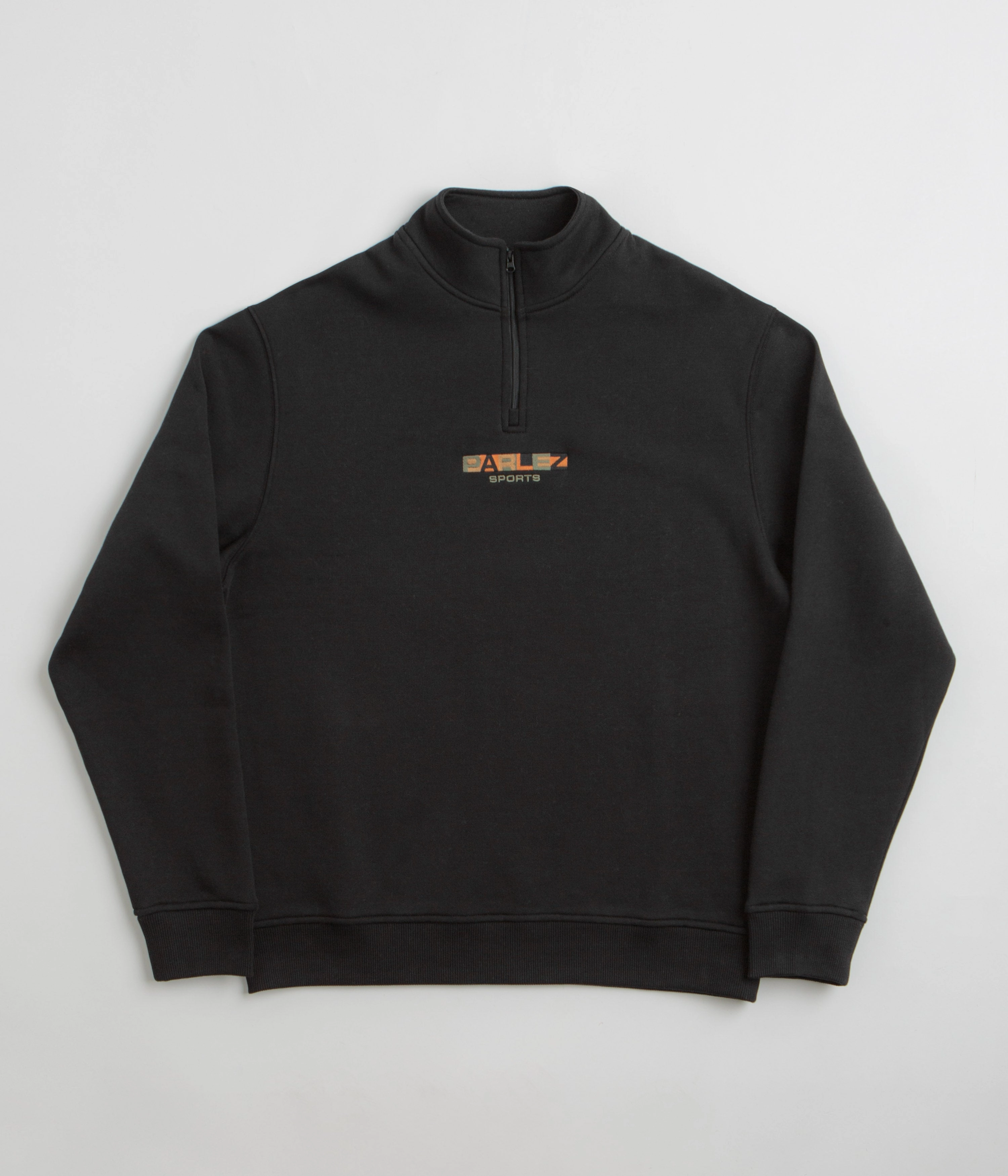 Parlez Ora 1/4 Zip Sweatshirt - Black Cozy Look Knitted Warmth