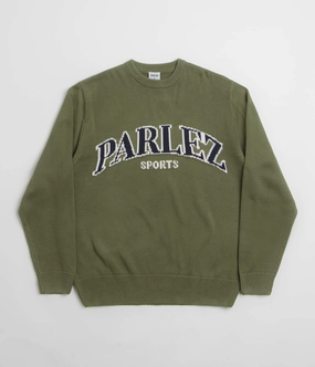 Snug Fit Knit Parlez Phelan Crewneck Sweatshirt - Olive Green